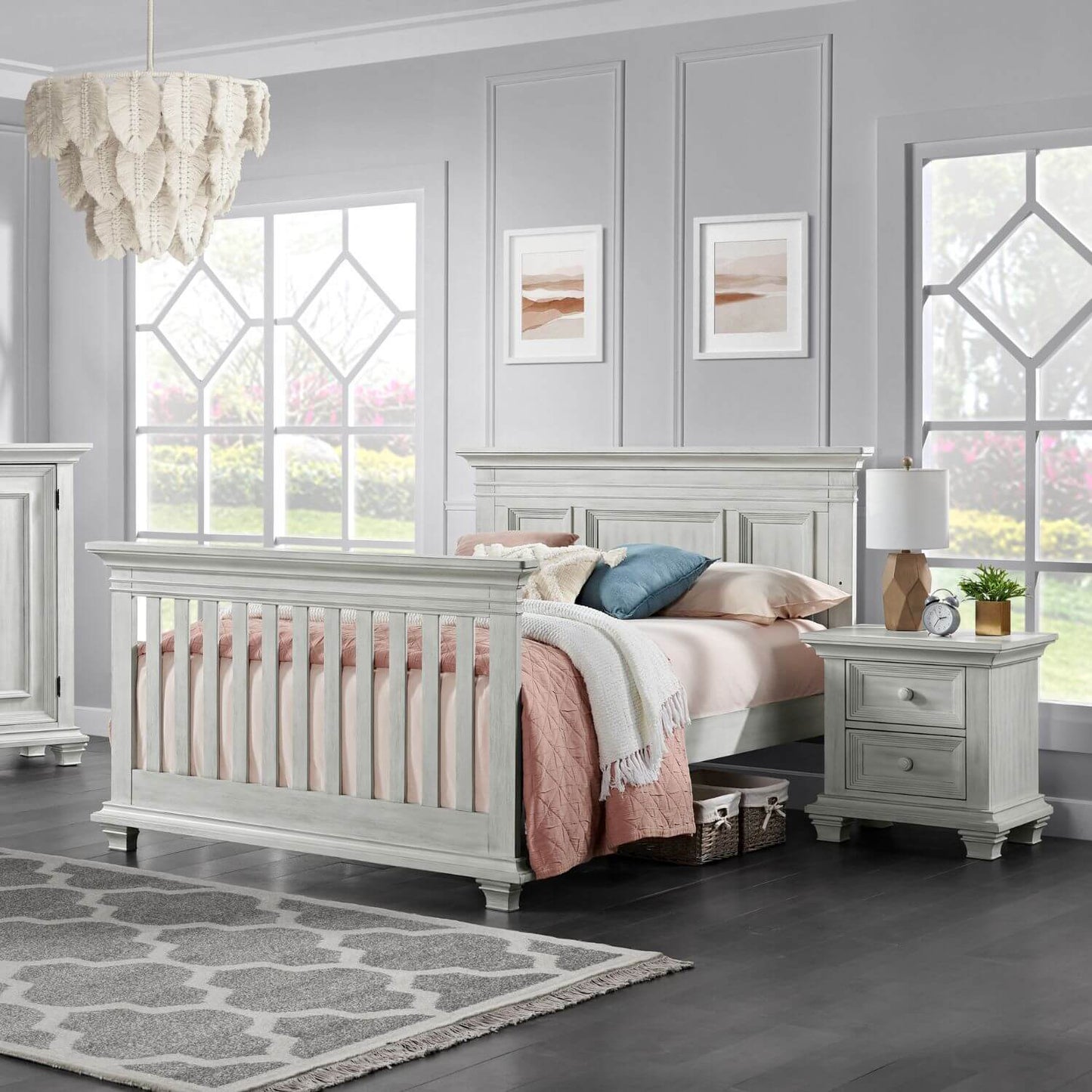 Oxford Baby Weston 4-in-1 Convertible Crib, Vintage White