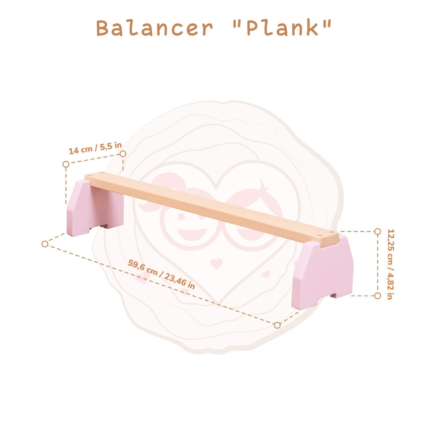 Wood and Hearts Balance Beam Plank