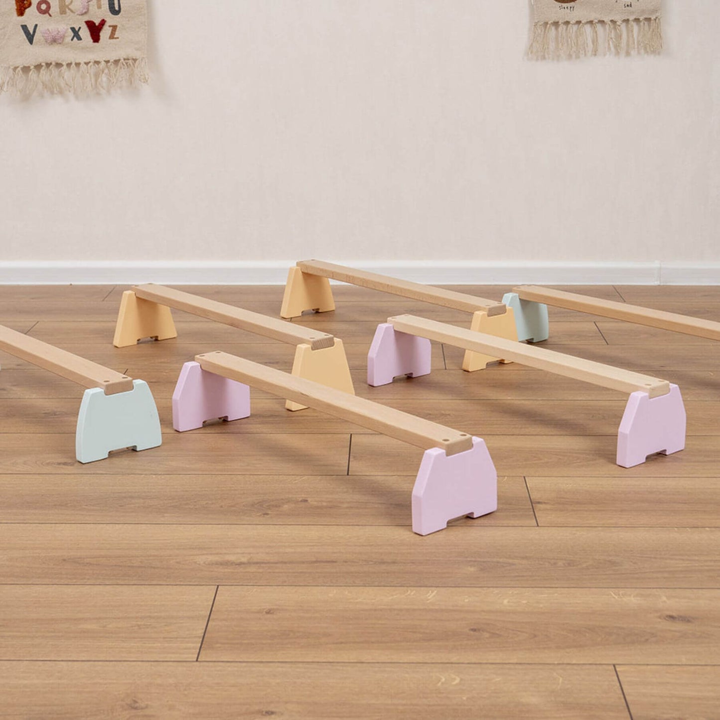 Wood and Hearts Balance Beam Set