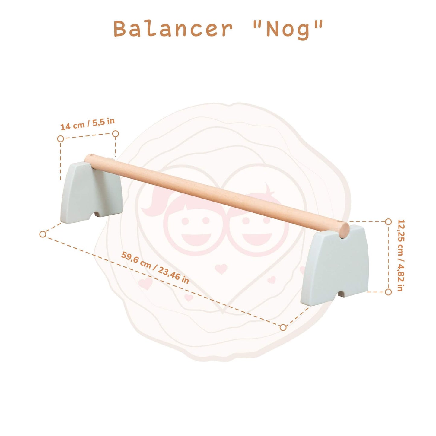 Wood and Hearts Balance Beam Nog