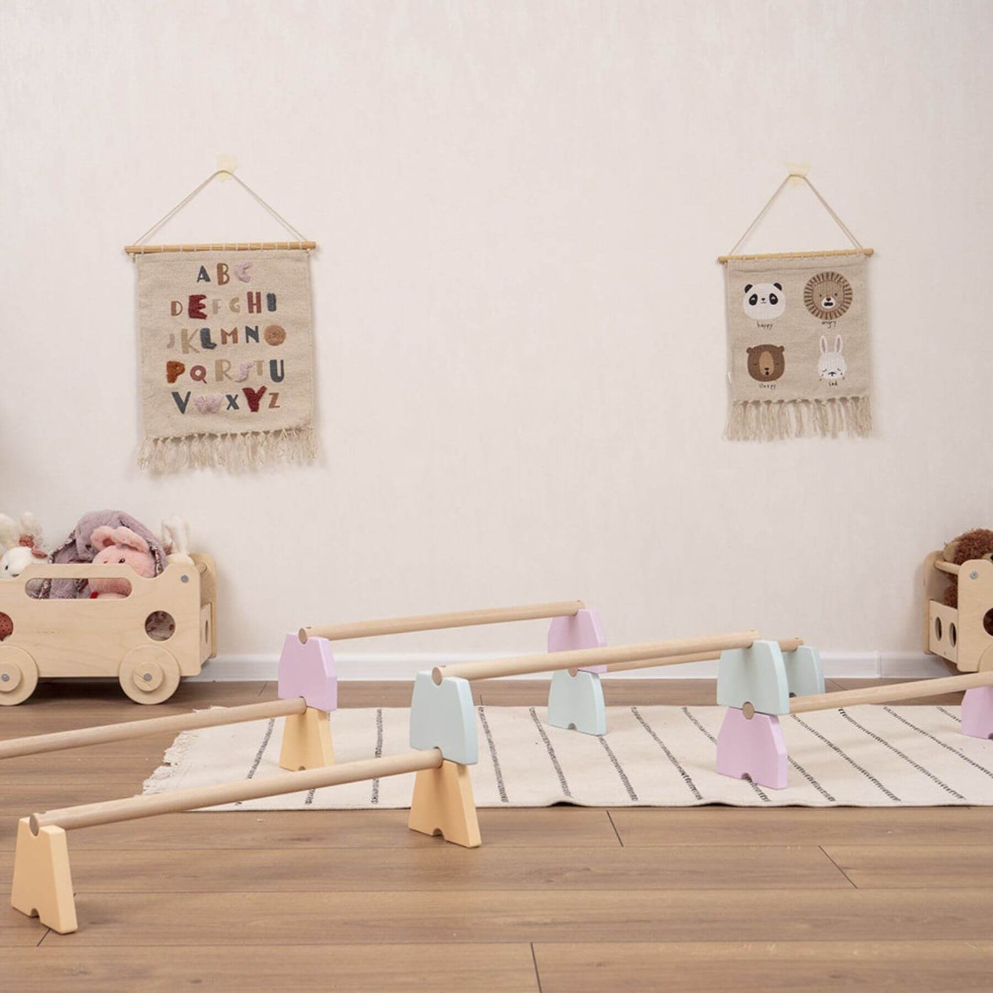 Wood and Hearts Balance Beam Set