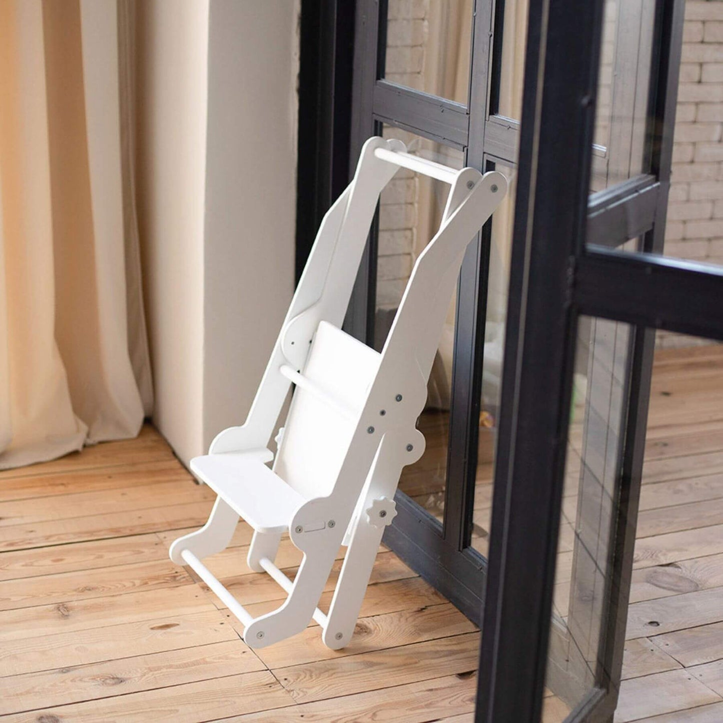 Folded Wood and Hearts Foldable Kitchen Tower in White