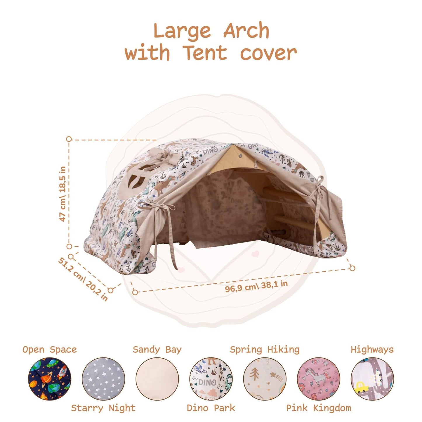 Wood and Hearts Large Climbing Arch w/ Pillow & Tent