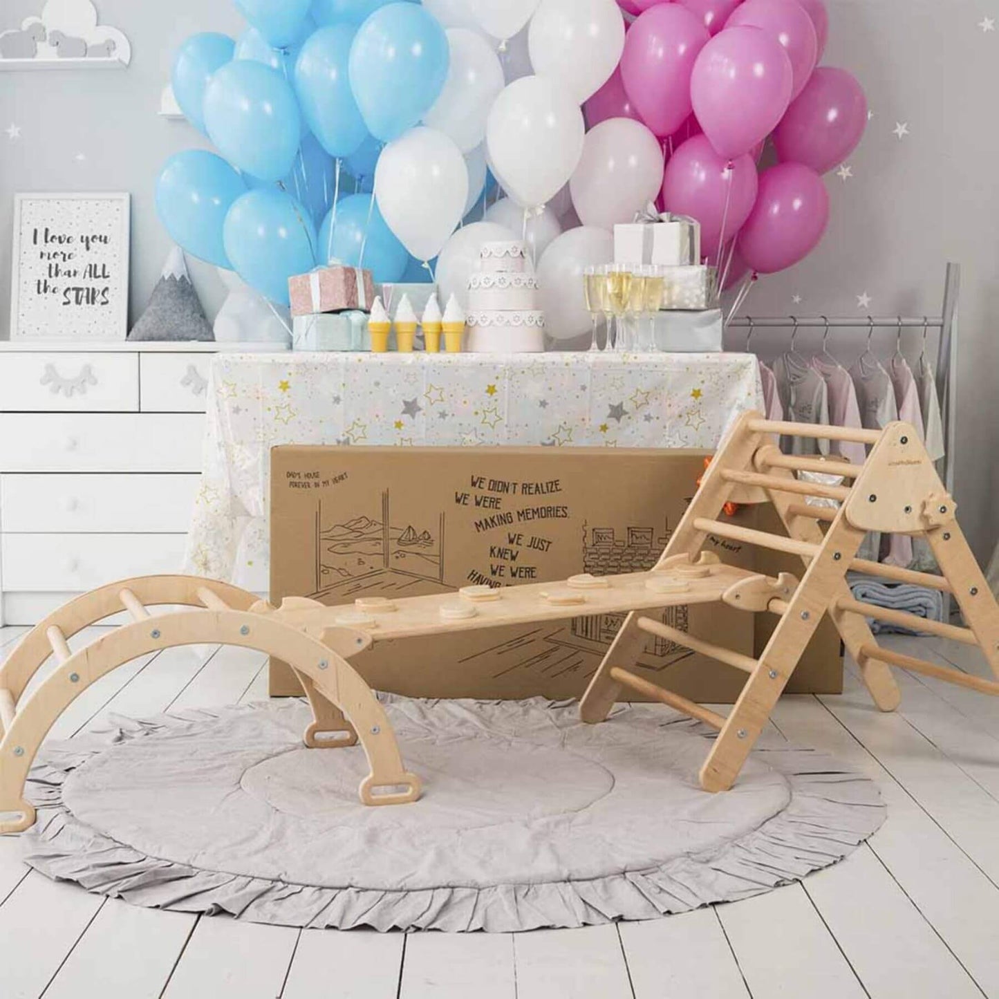 Wood and Hearts Montessori Climbing Set of 3