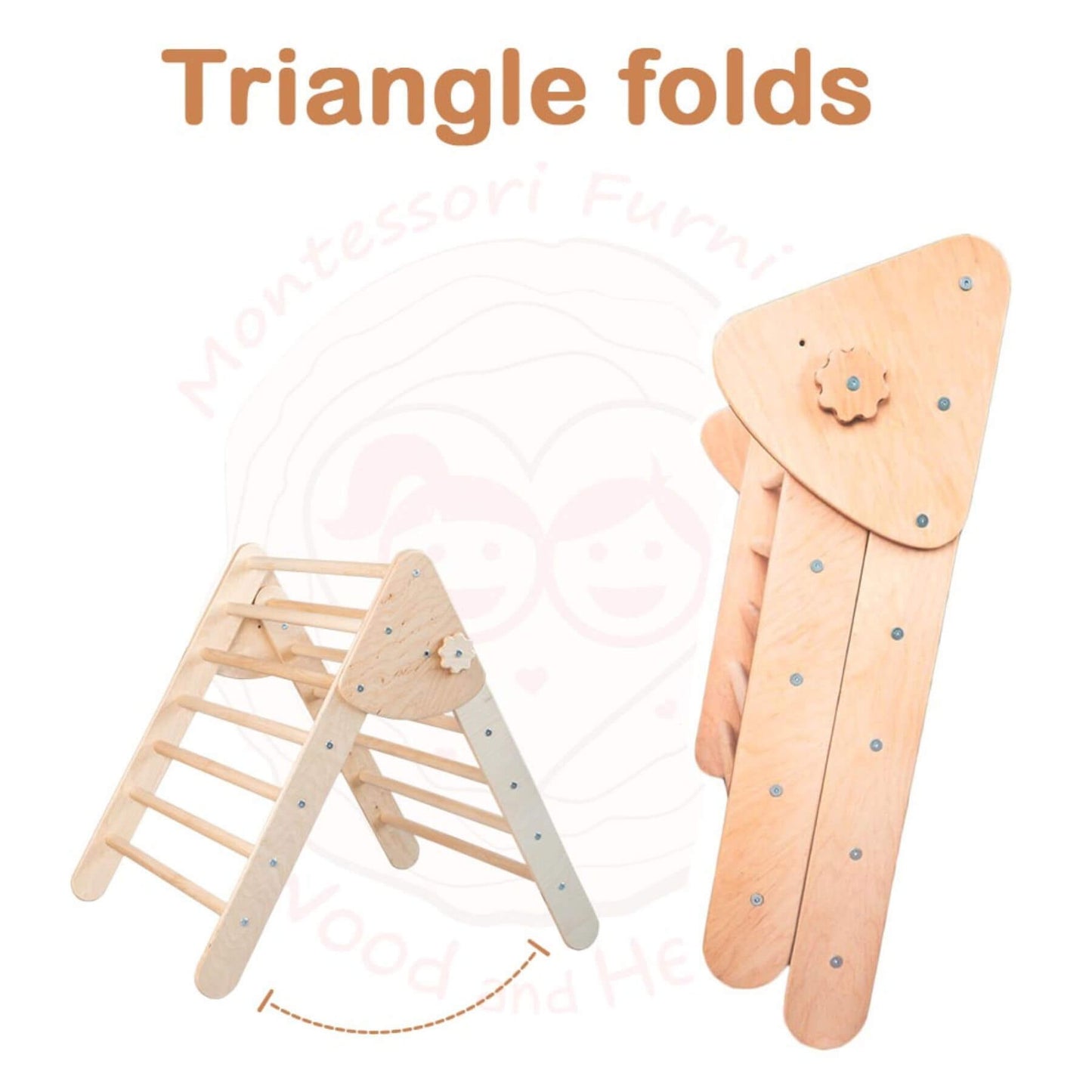 Wood and Hearts Montessori Triangle
