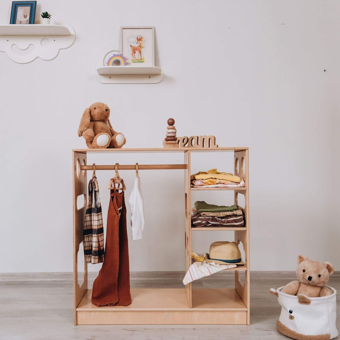 Wood and Hearts Montessori Closet