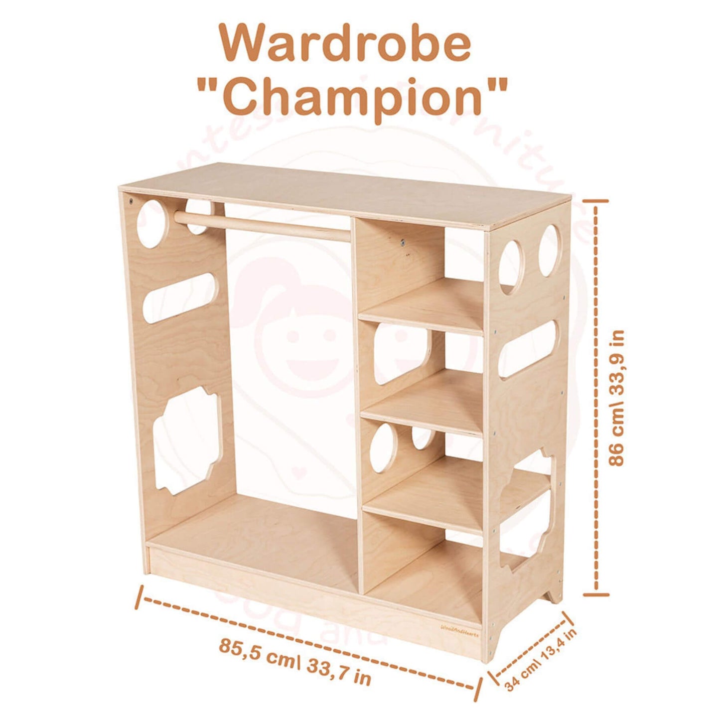 Wood and Hearts Montessori Closet