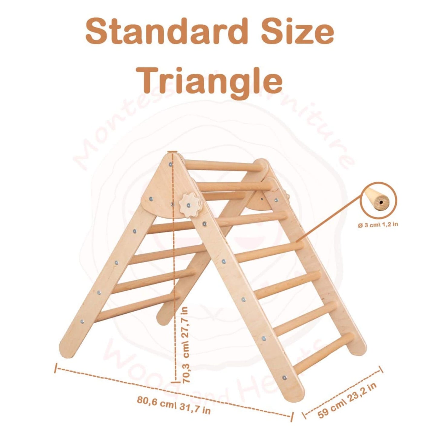Wood and Hearts Montessori Foldable Triangle