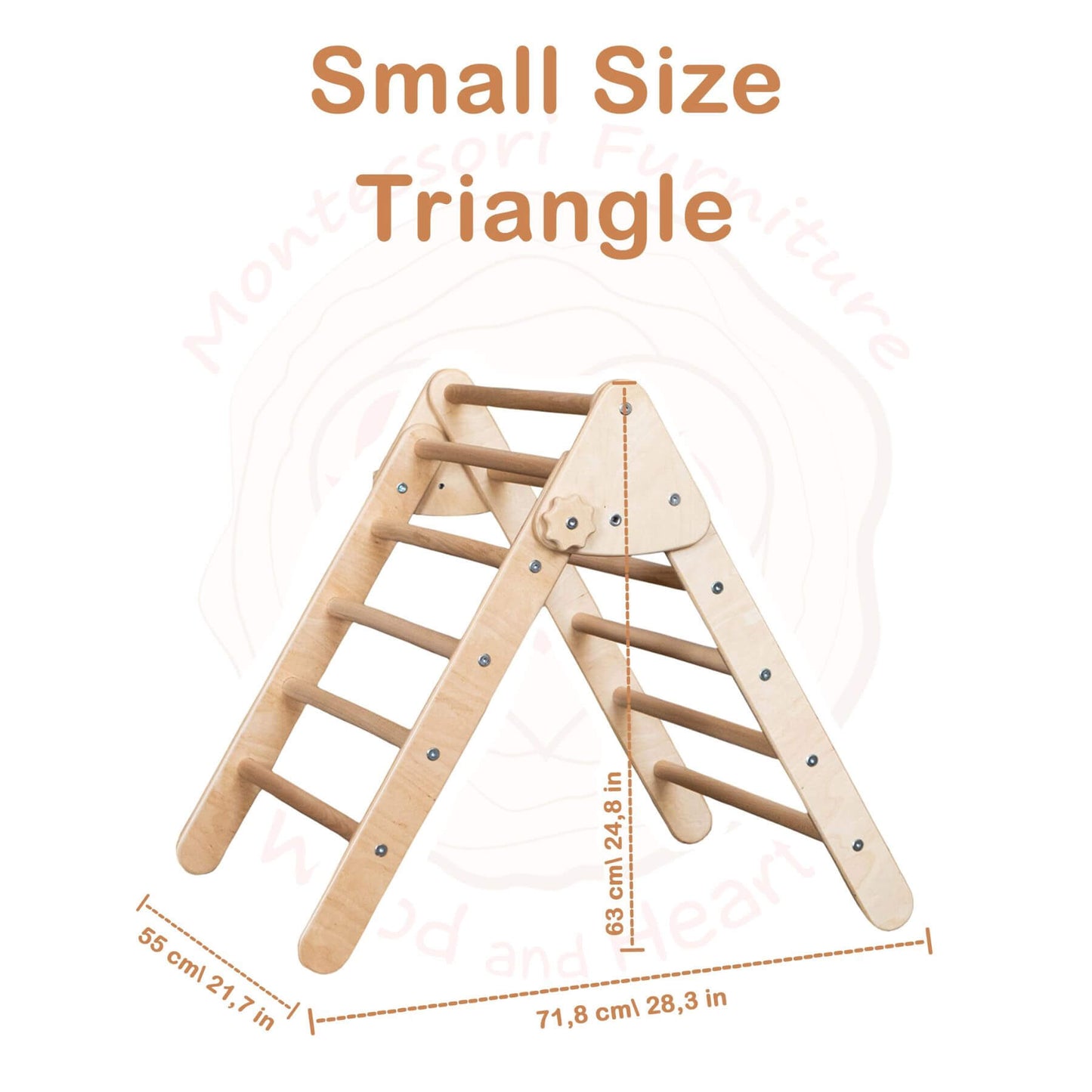 Wood and Hearts Montessori Foldable Triangle