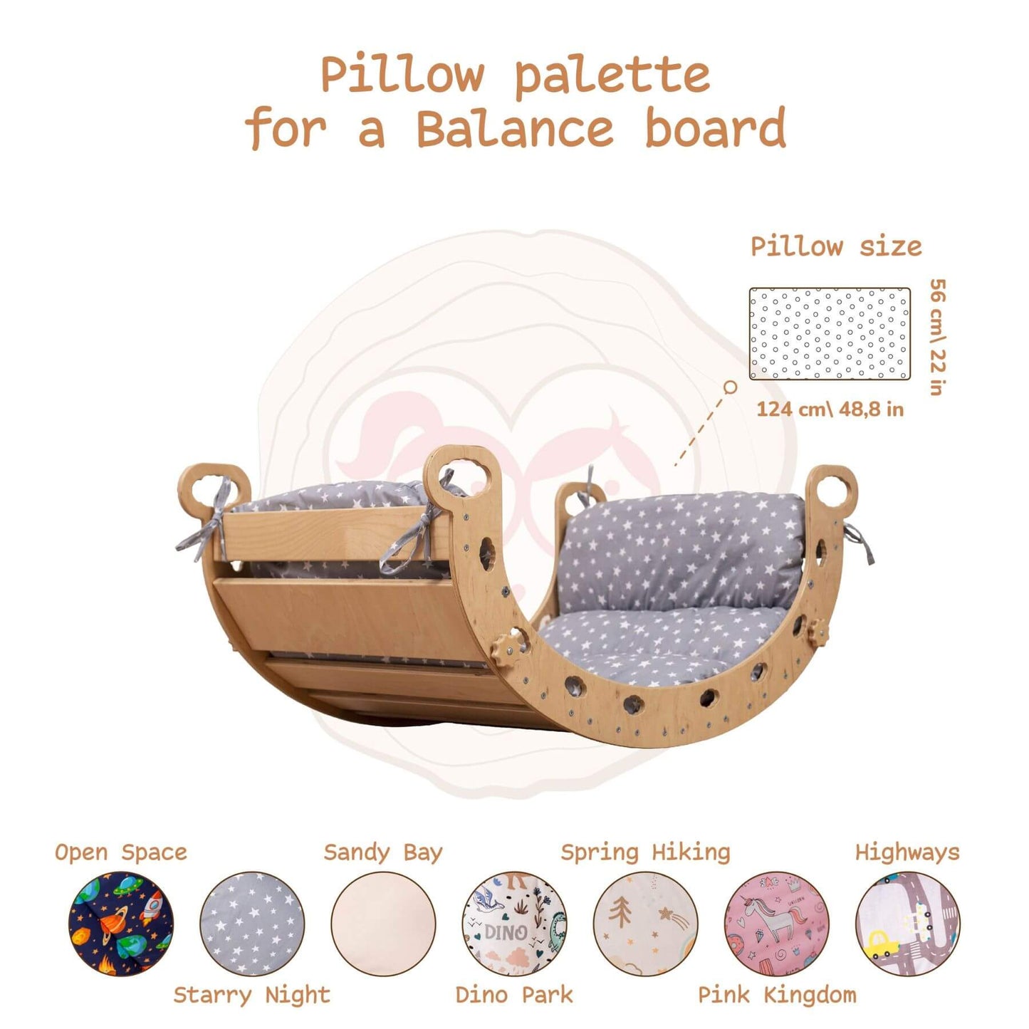 Wood and Hearts Montessori Rocker Pillow