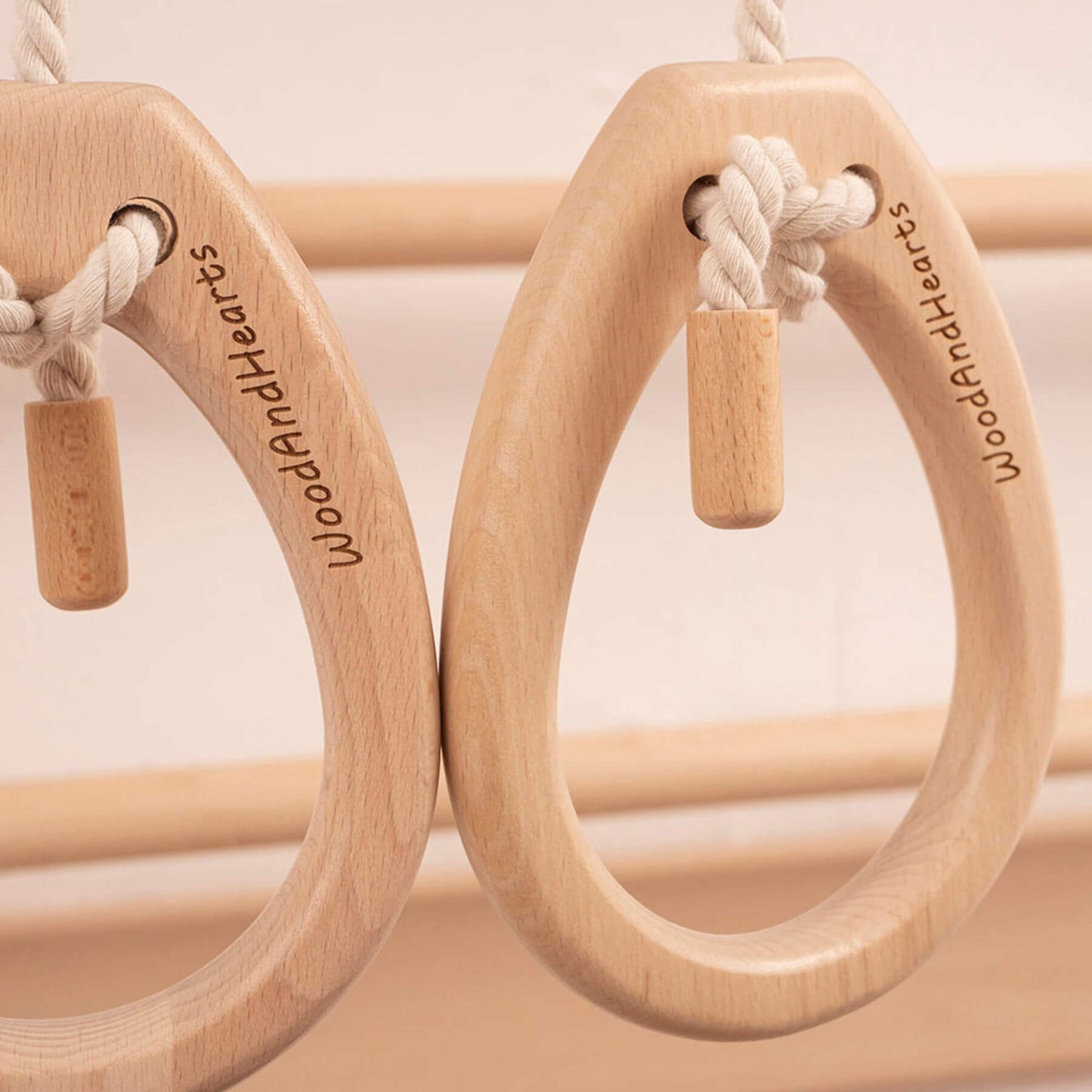 Wood and Hearts Rope Handles
