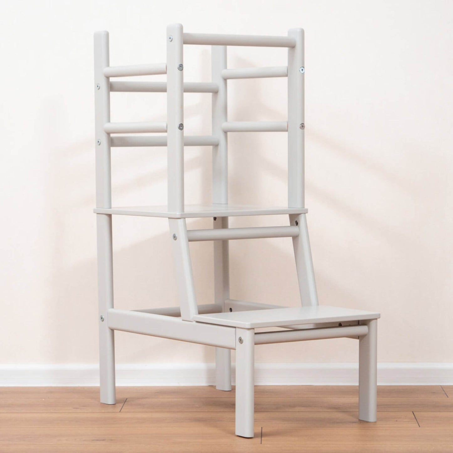 Wood and Hearts Toddler Standing Tower Grey