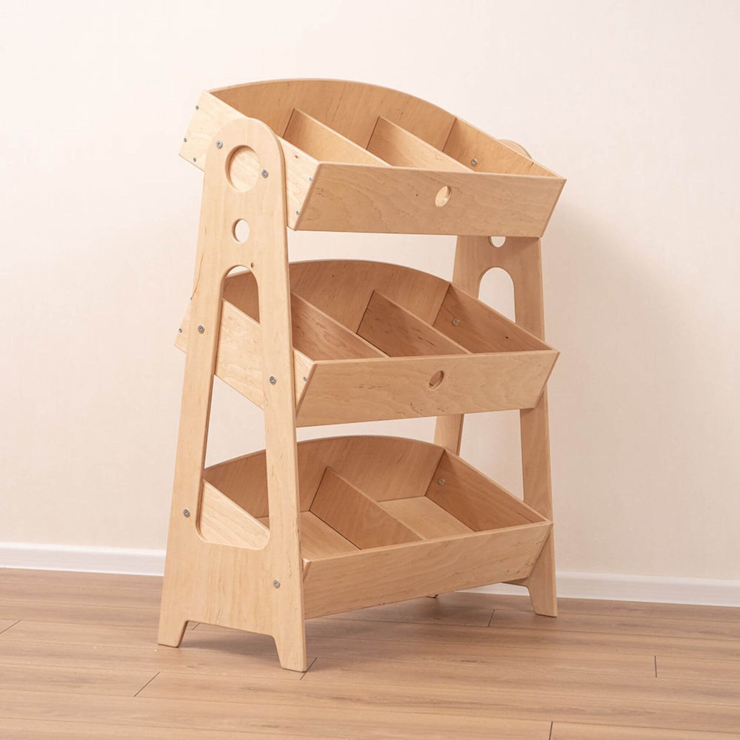 Wood and Hearts Toy Storage Organizer