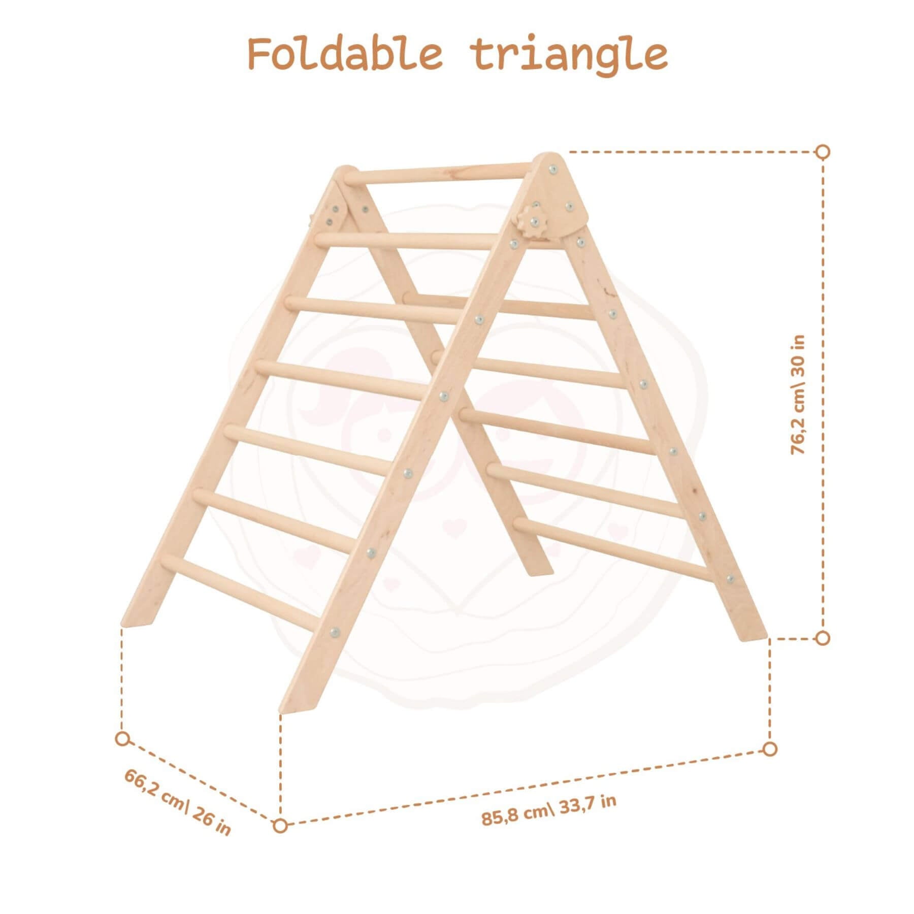 Wood and Hearts Foldable Triangle