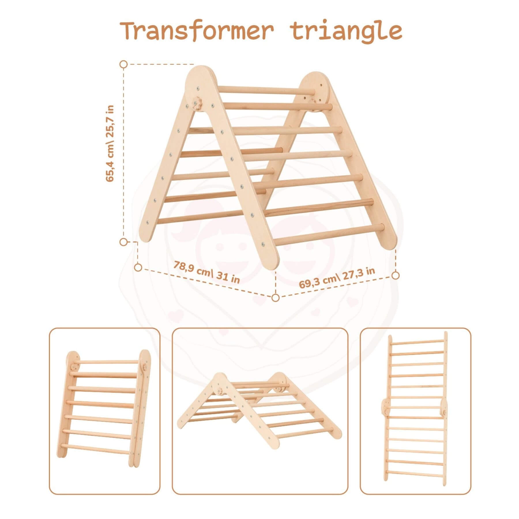 Wood and Hearts Triangle Climber Natural