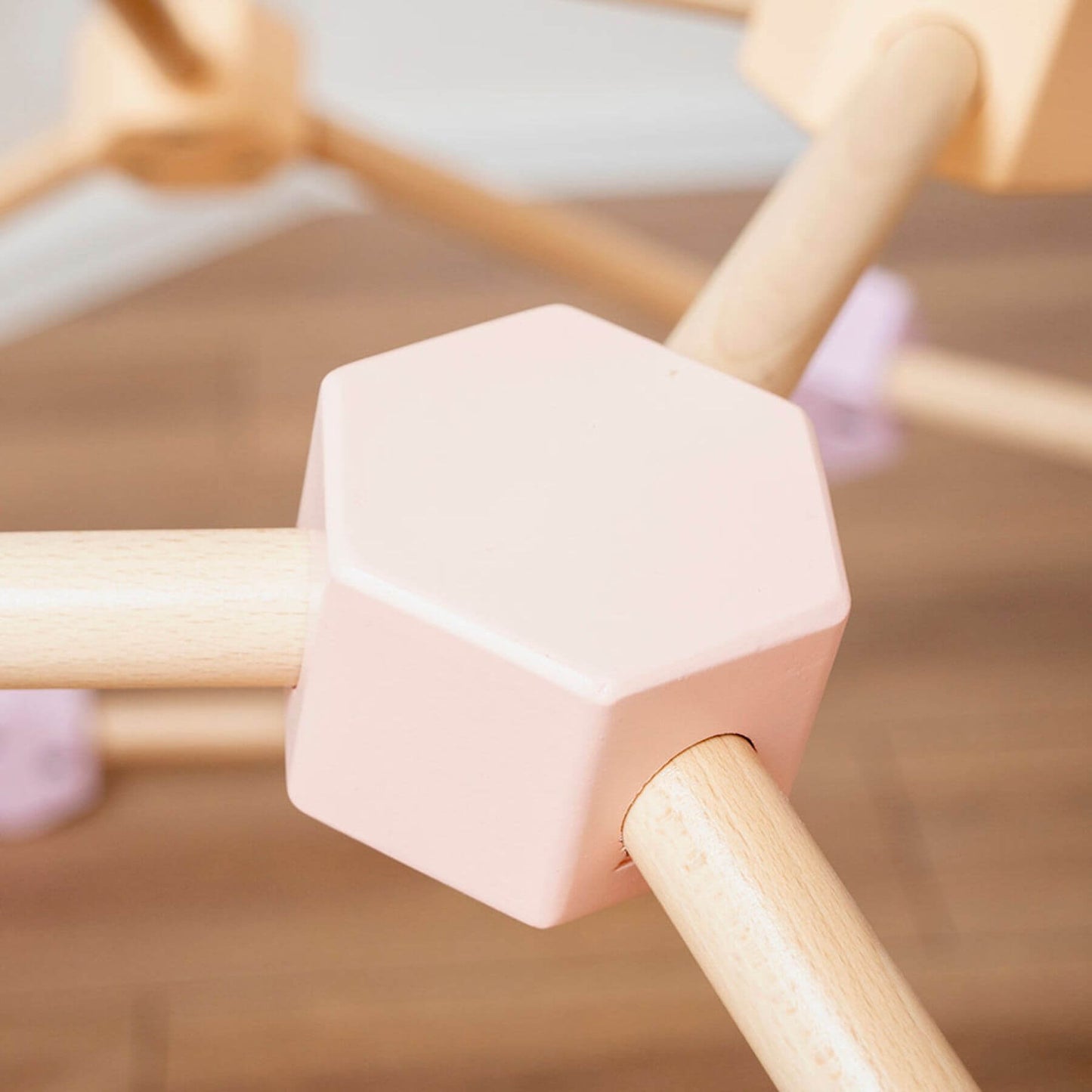 Detail of Wood and Hearts Wooden Climbing Dome