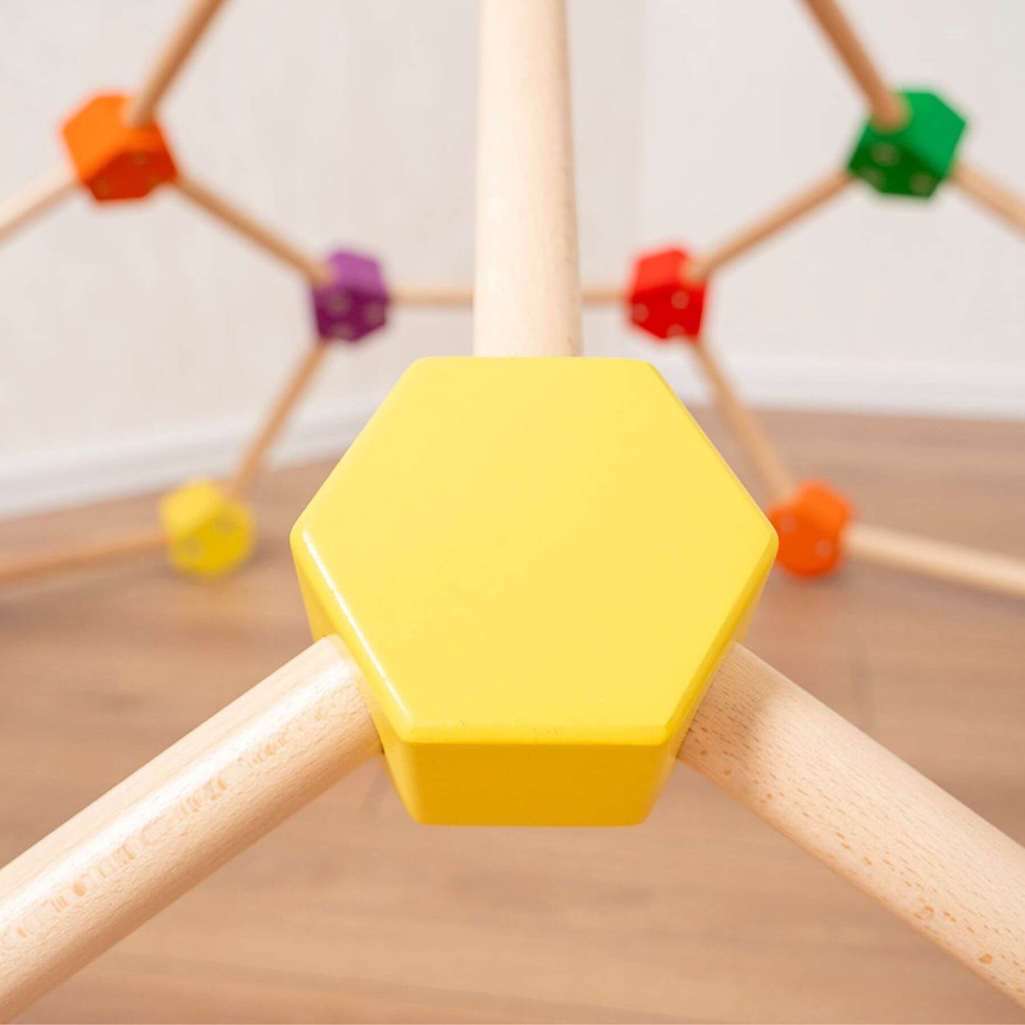 Detail of Wood and Hearts Wooden Climbing Dome
