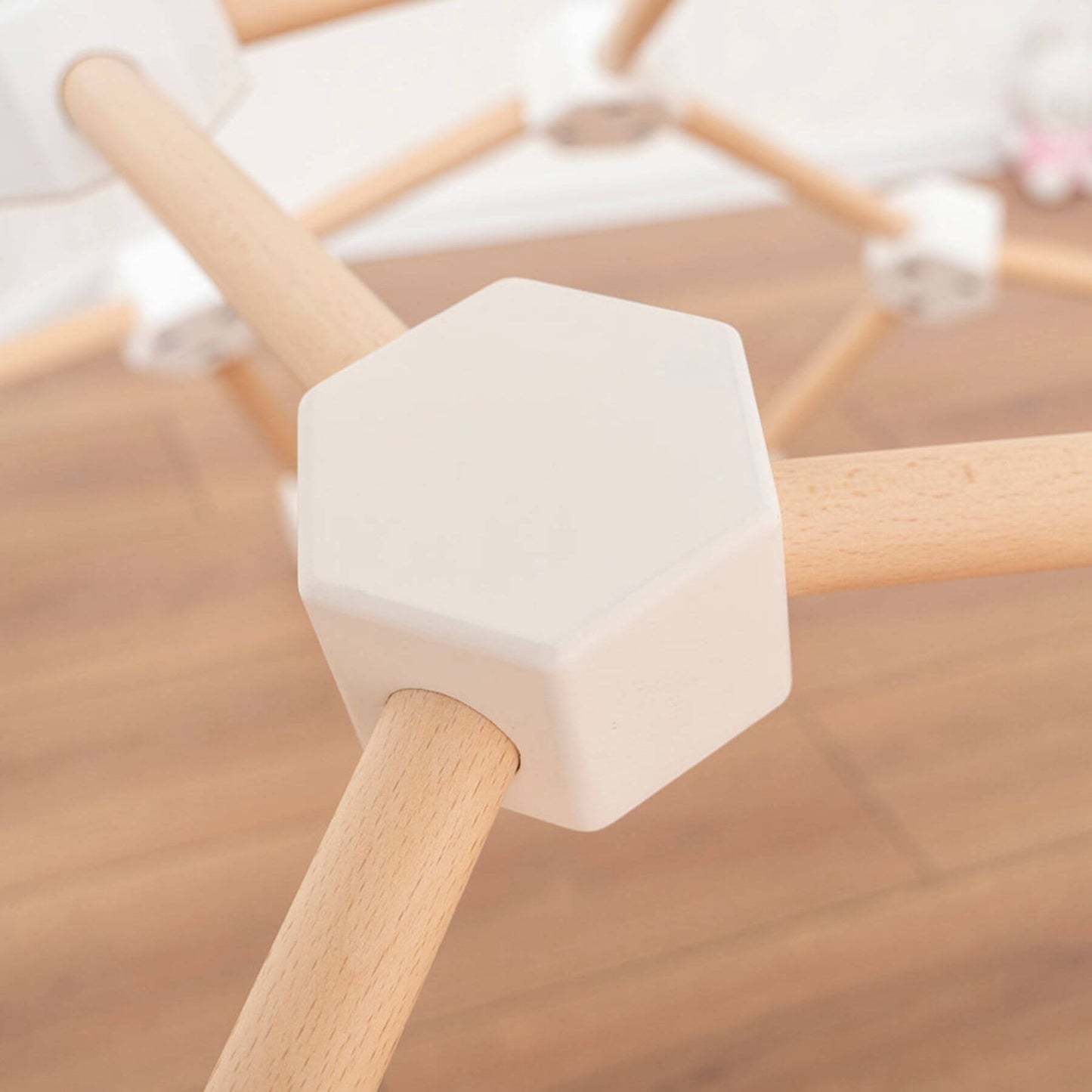 Detail of Wood and Hearts Wooden Climbing Dome
