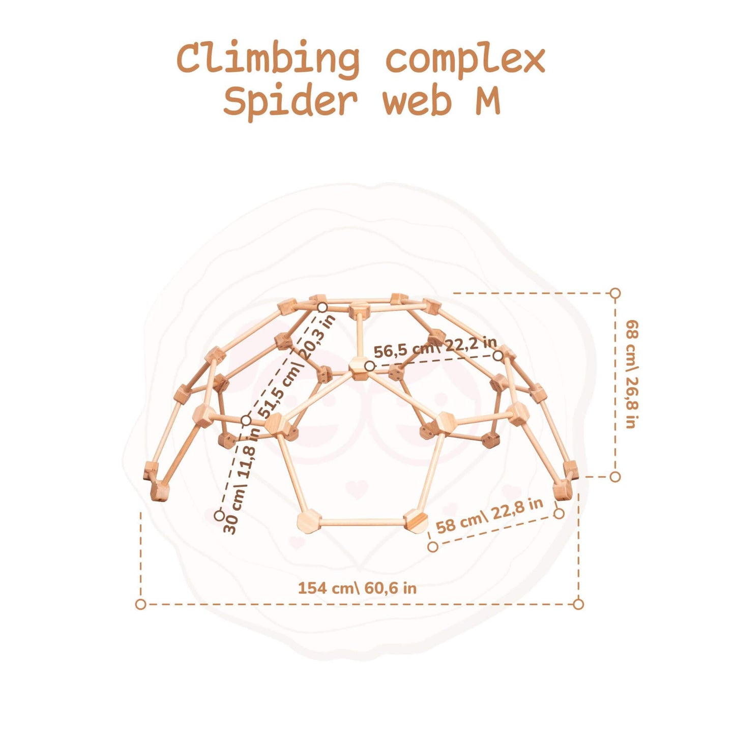Wood and Hearts Wooden Climbing Dome M