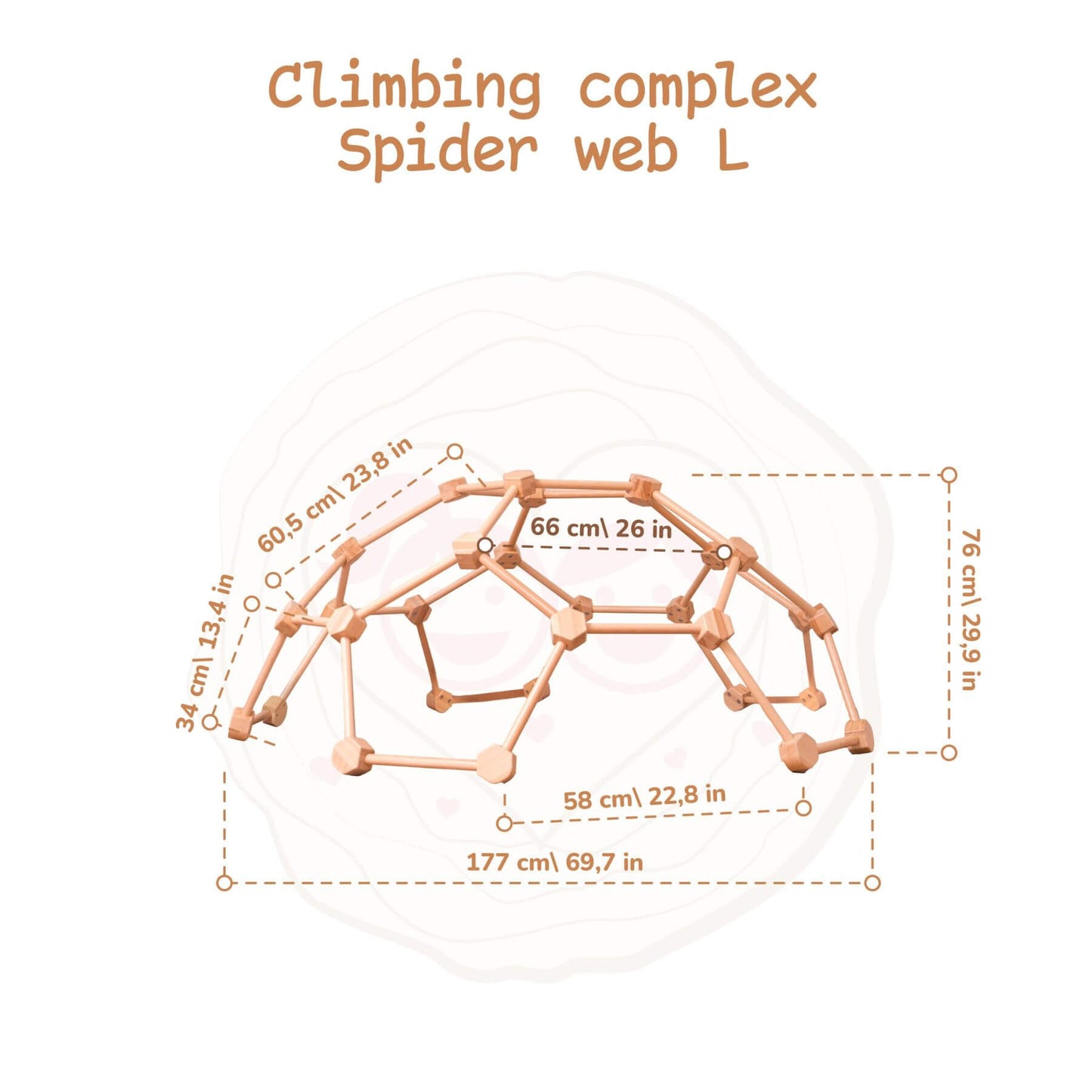 Wood and Hearts Wooden Climbing Dome L