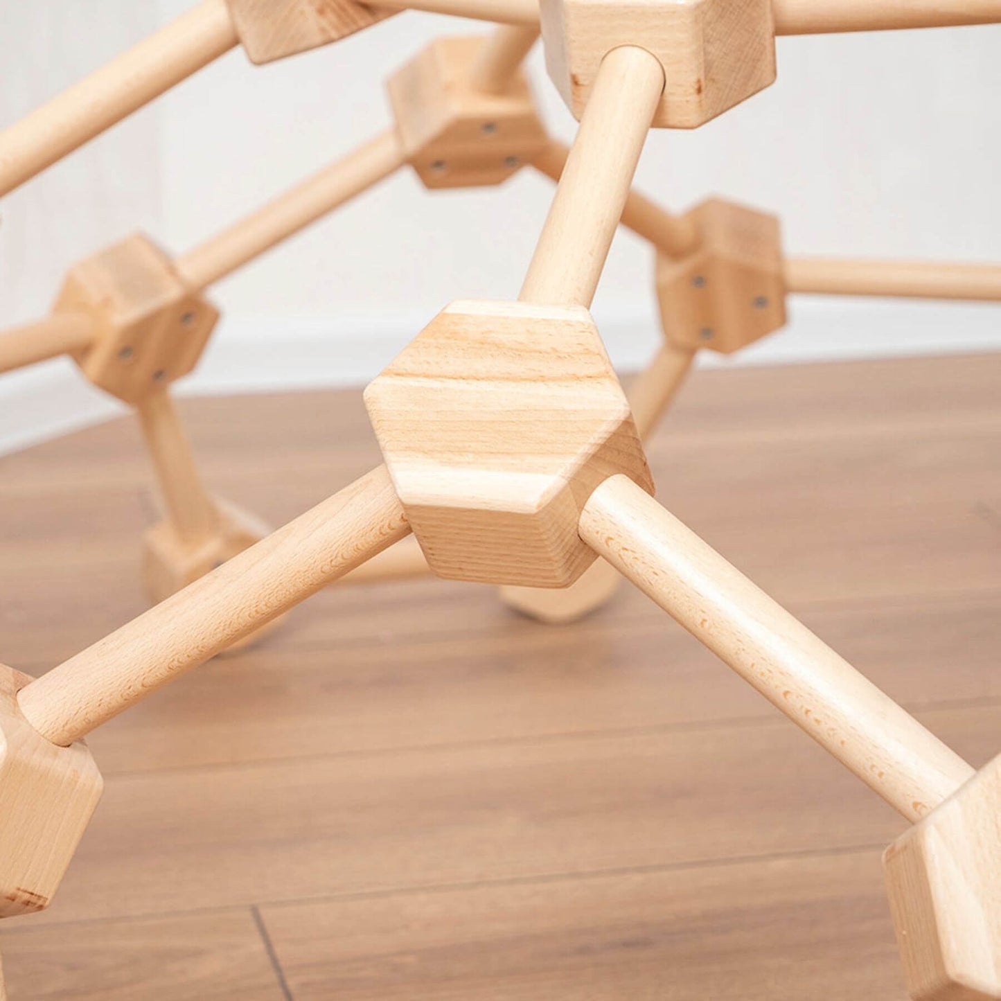Detail of Wood and Hearts Wooden Climbing Dome