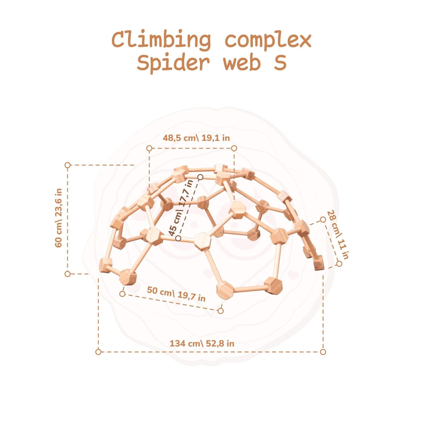Wood and Hearts Wooden Climbing Dome S