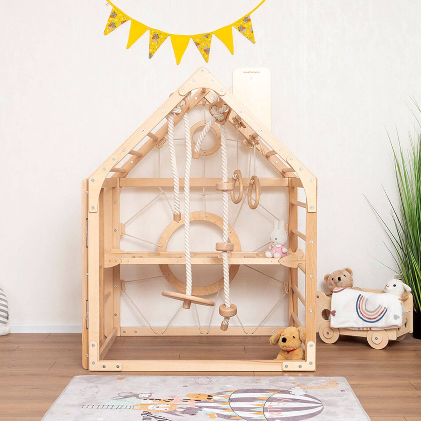 Wood and Hearts Wooden Climbing Playhouse