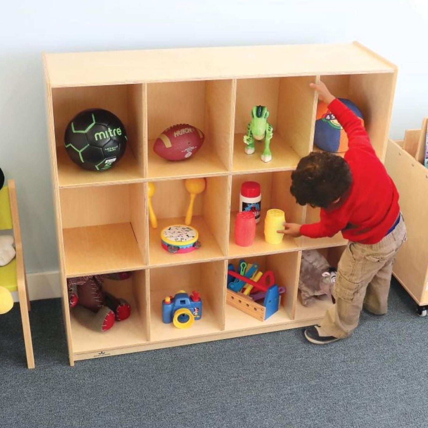 Whitney Brothers 12 Cubby Backpack Storage Cabinet - Lifestyle