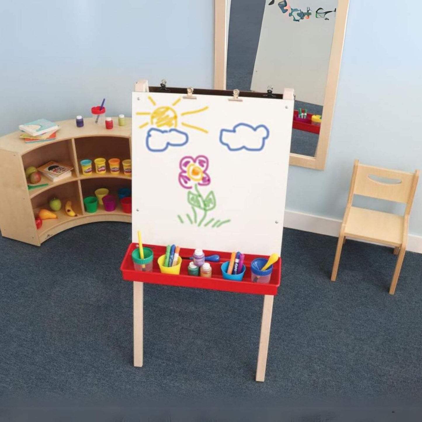 Whitney Brothers Adjustable Double Easel With Dry Erase Panels - Lifestyle