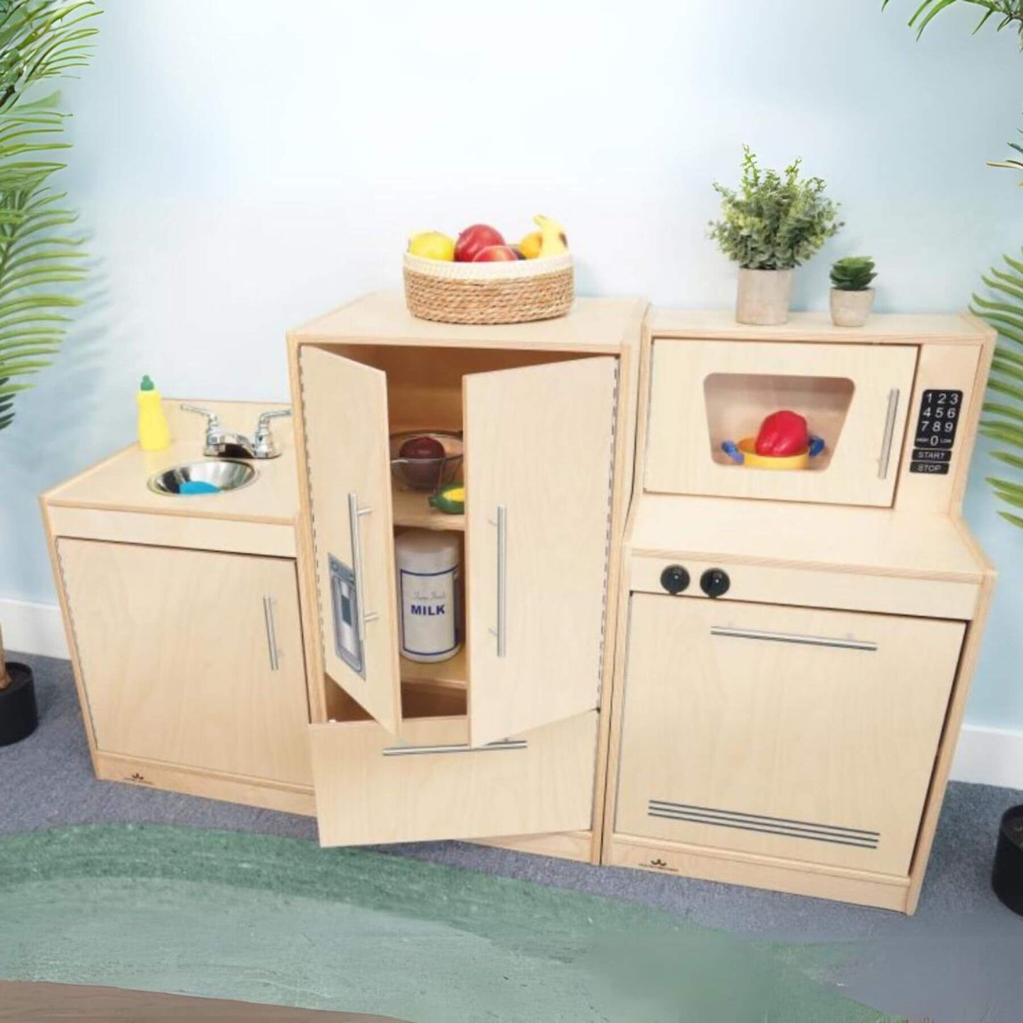 Whitney Brothers Contemporary Refrigerator Natural - Lifestyle
