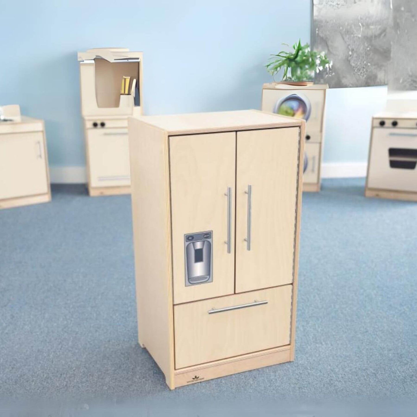 Whitney Brothers Contemporary Refrigerator Natural - LIfestyle