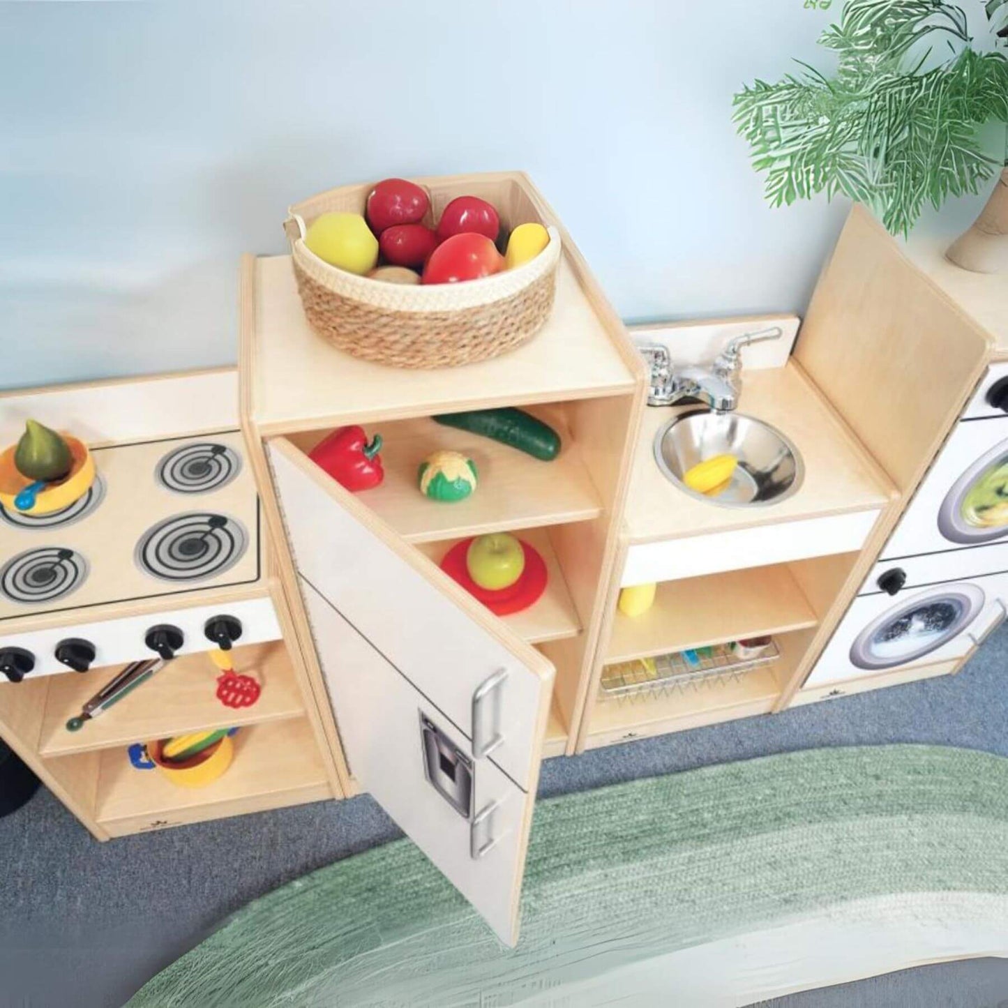 Whitney Brothers Let's Play Toddler Kitchen Ensemble White - Lifestyle