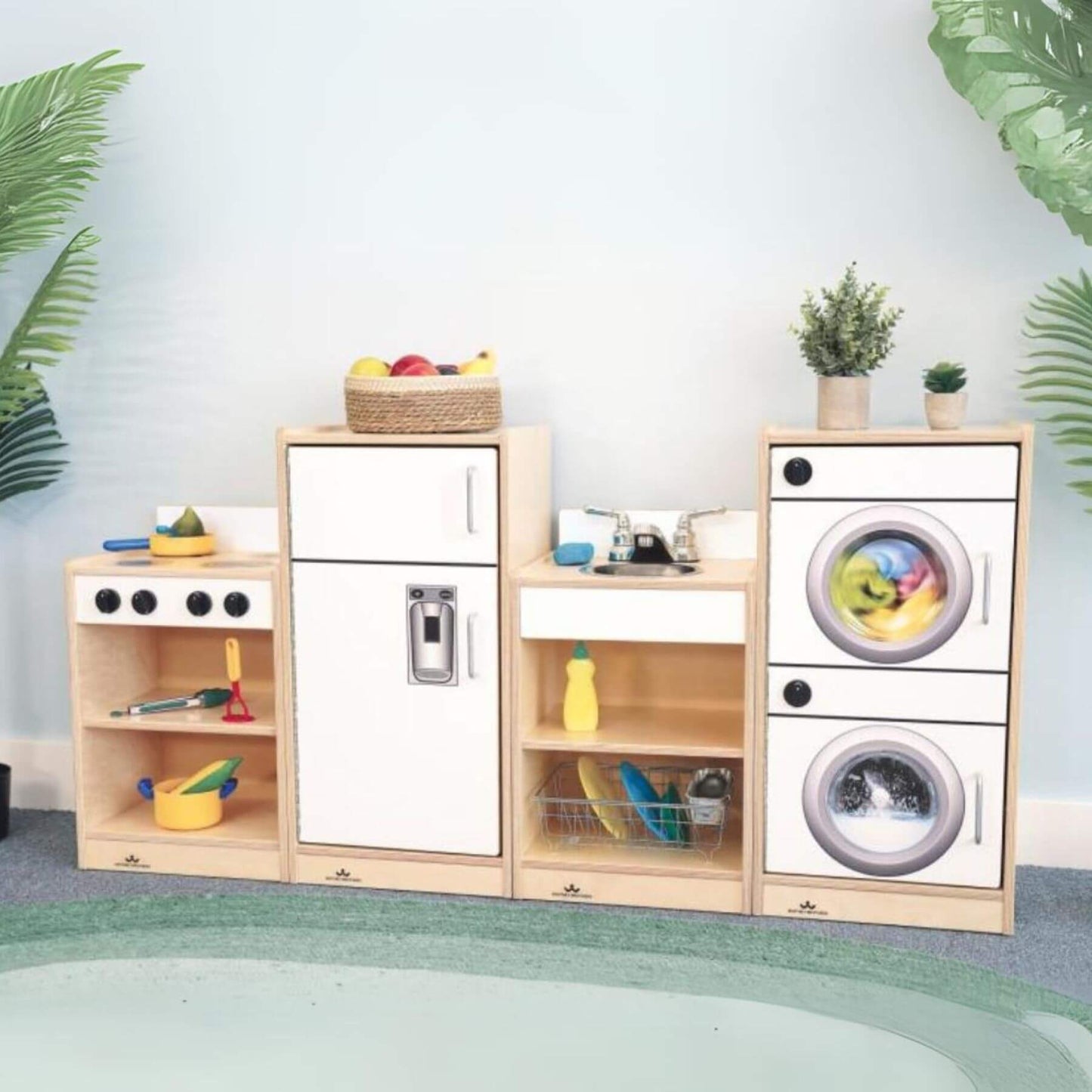 Whitney Brothers Let's Play Toddler Kitchen Ensemble White - Lifestyle