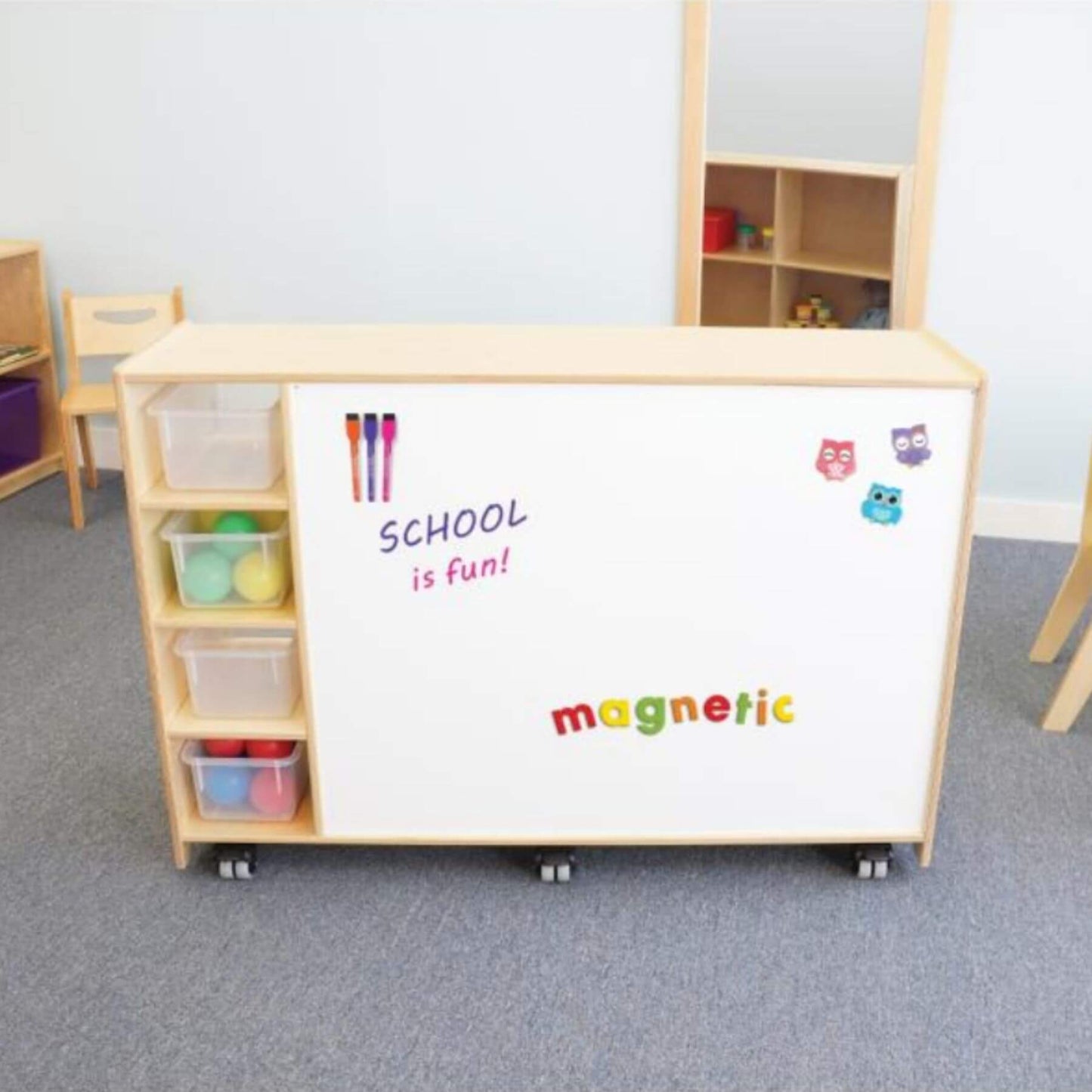 Whitney Brothers Magnetic Write And Wipe Mobile Cabinet - Lifestyle