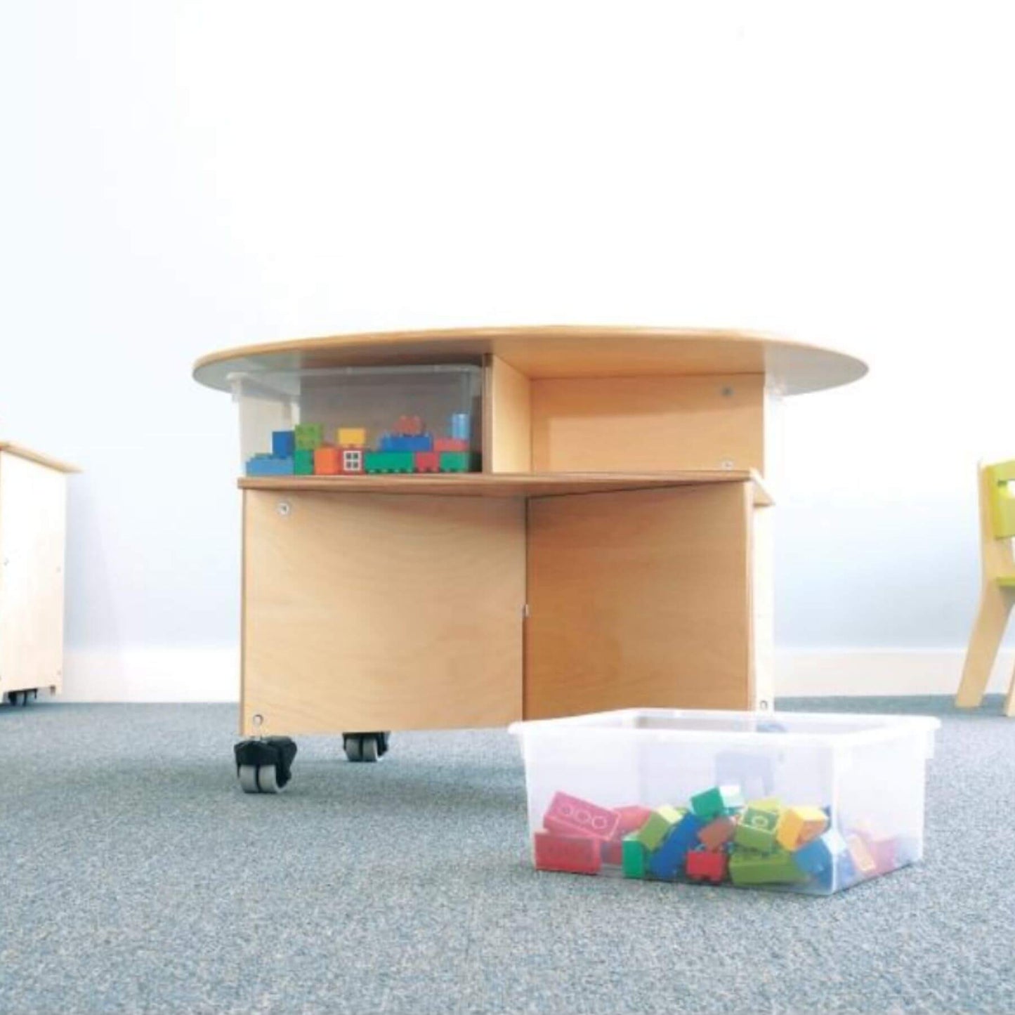 Whitney Brothers Mobile Collaboration Table With Trays - Lifestyle