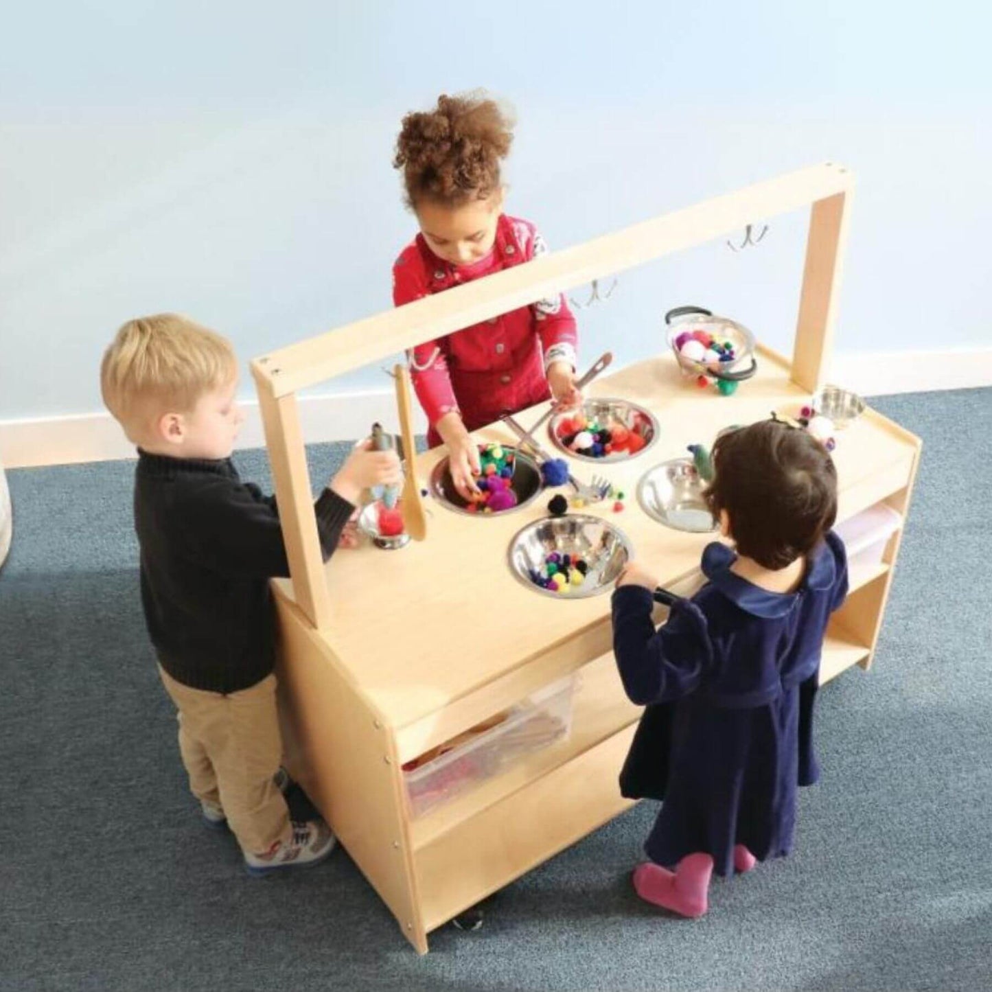 Whitney Brothers Mobile Sensory Play Kitchen - Lifestyle