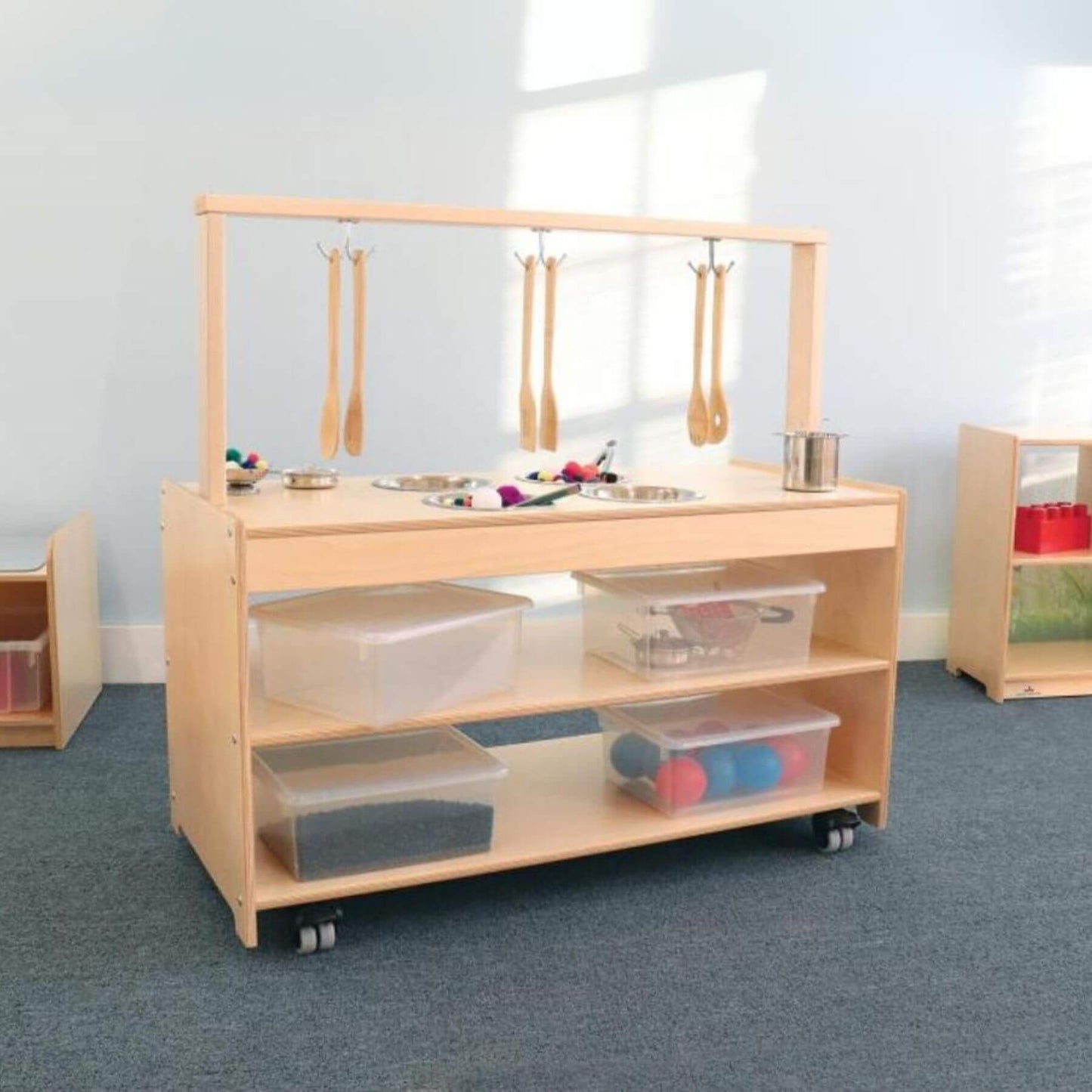 Whitney Brothers Mobile Sensory Play Kitchen - Lifestyle
