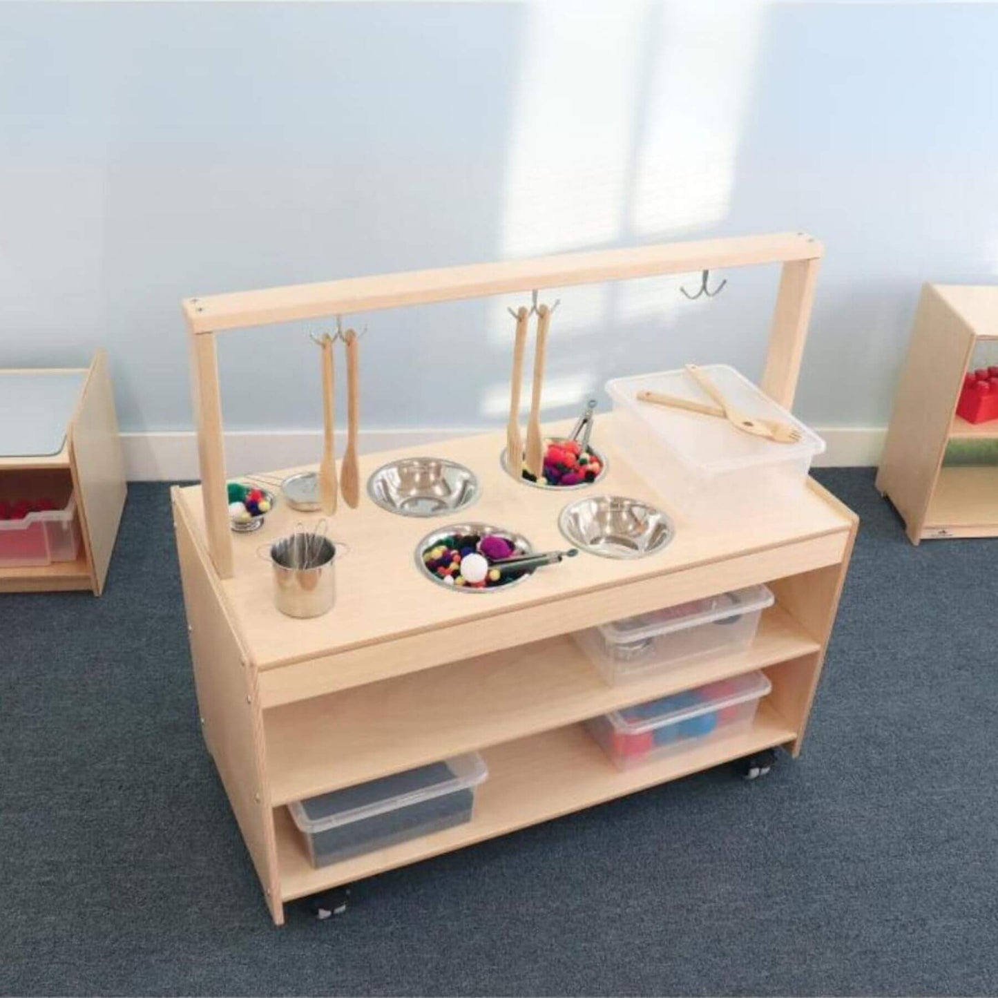 Whitney Brothers Mobile Sensory Play Kitchen - Lifestyle
