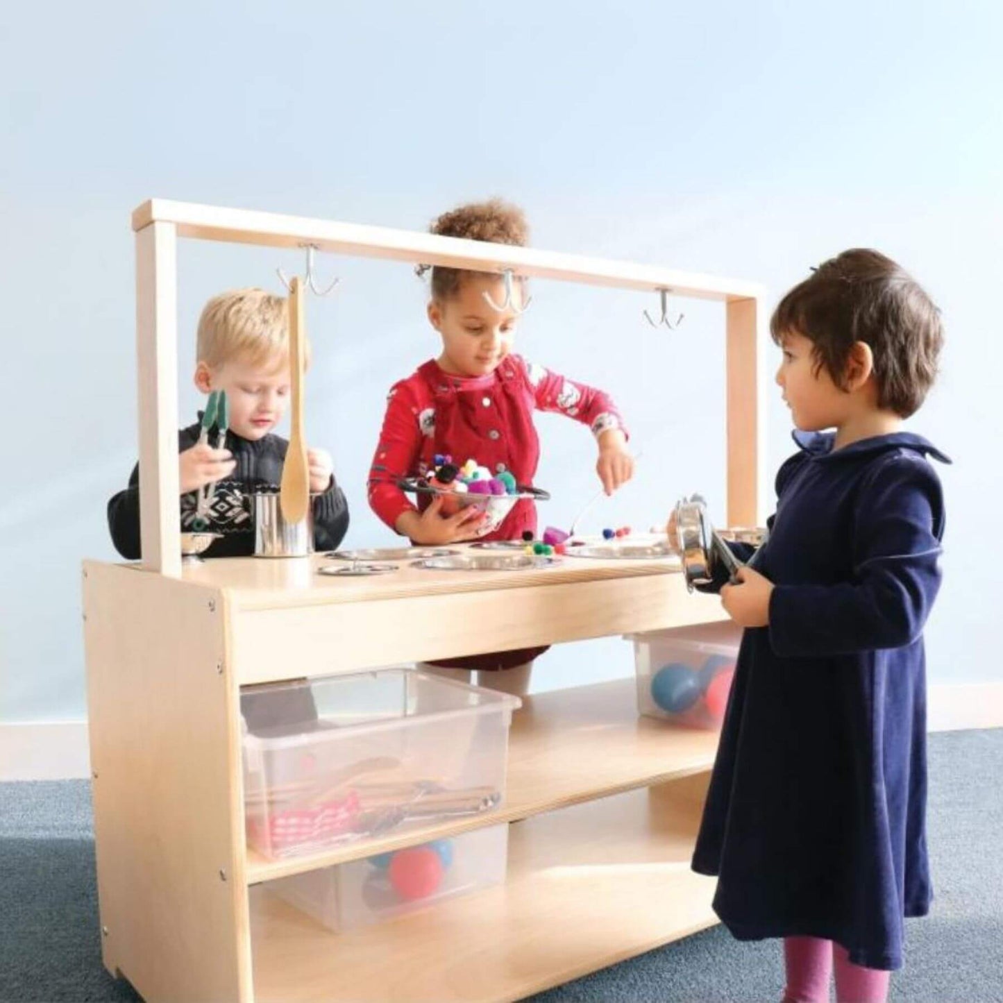 Whitney Brothers Mobile Sensory Play Kitchen - Lifestyle