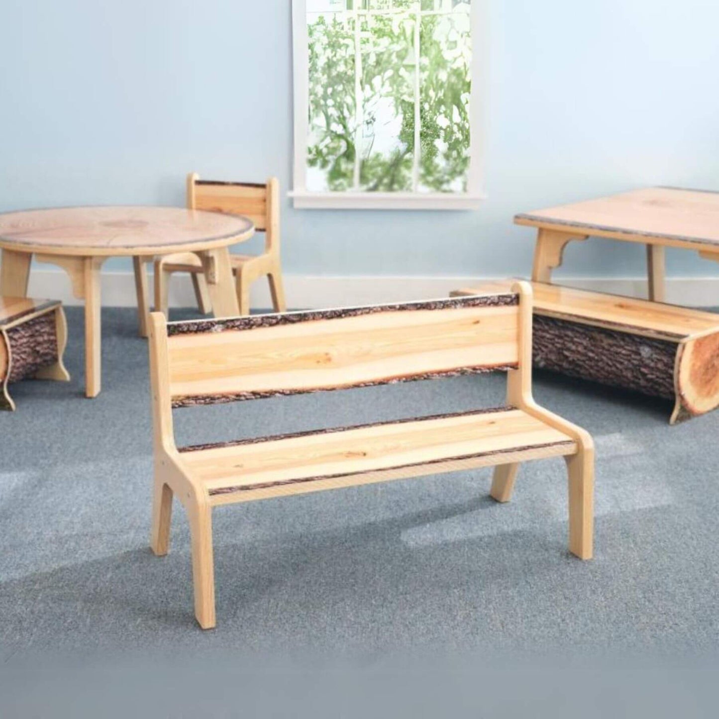 Whitney Brothers Nature View Live Edge Bench 10H - LIfestyle