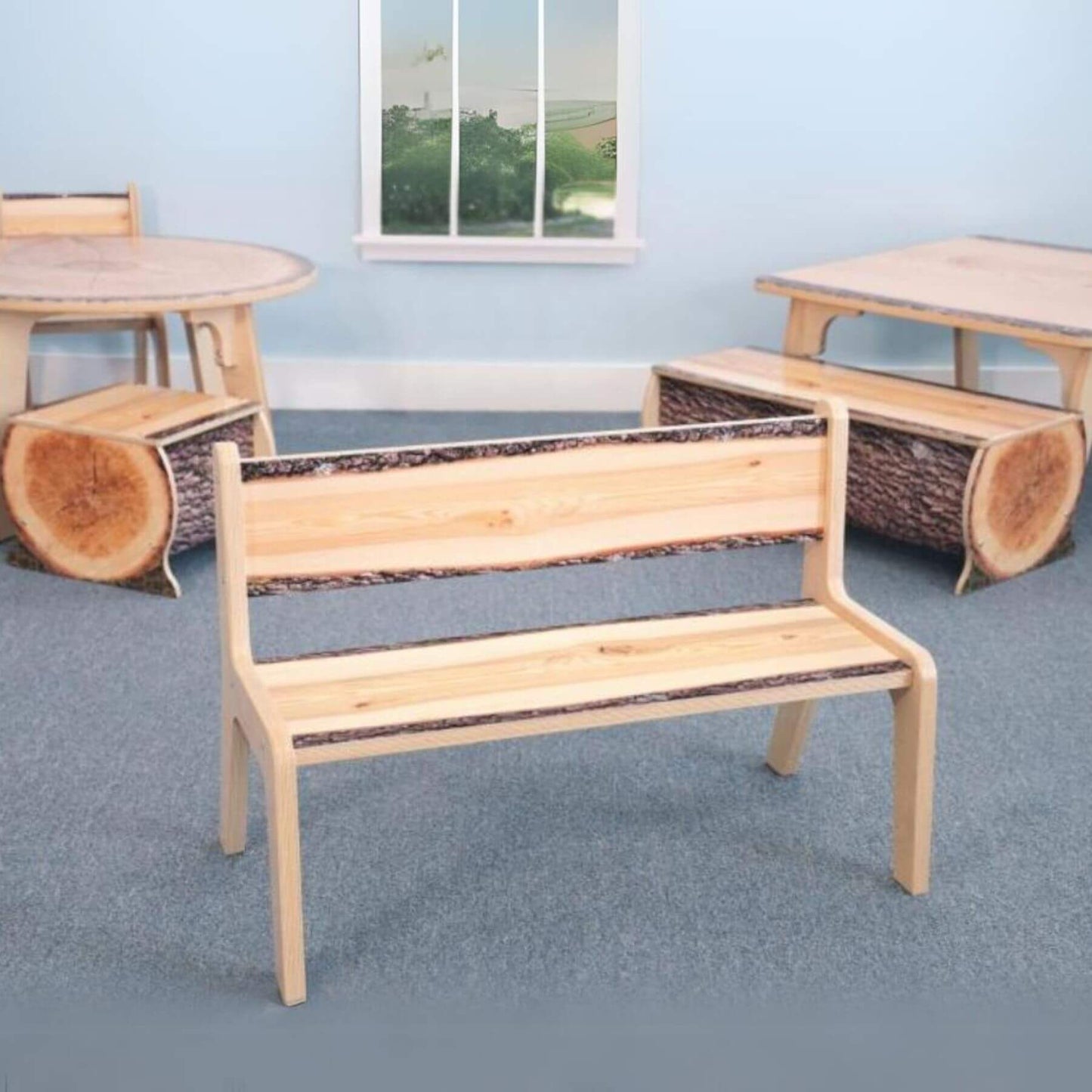 Whitney Brothers Nature View Live Edge Bench 12H - Lifestyle