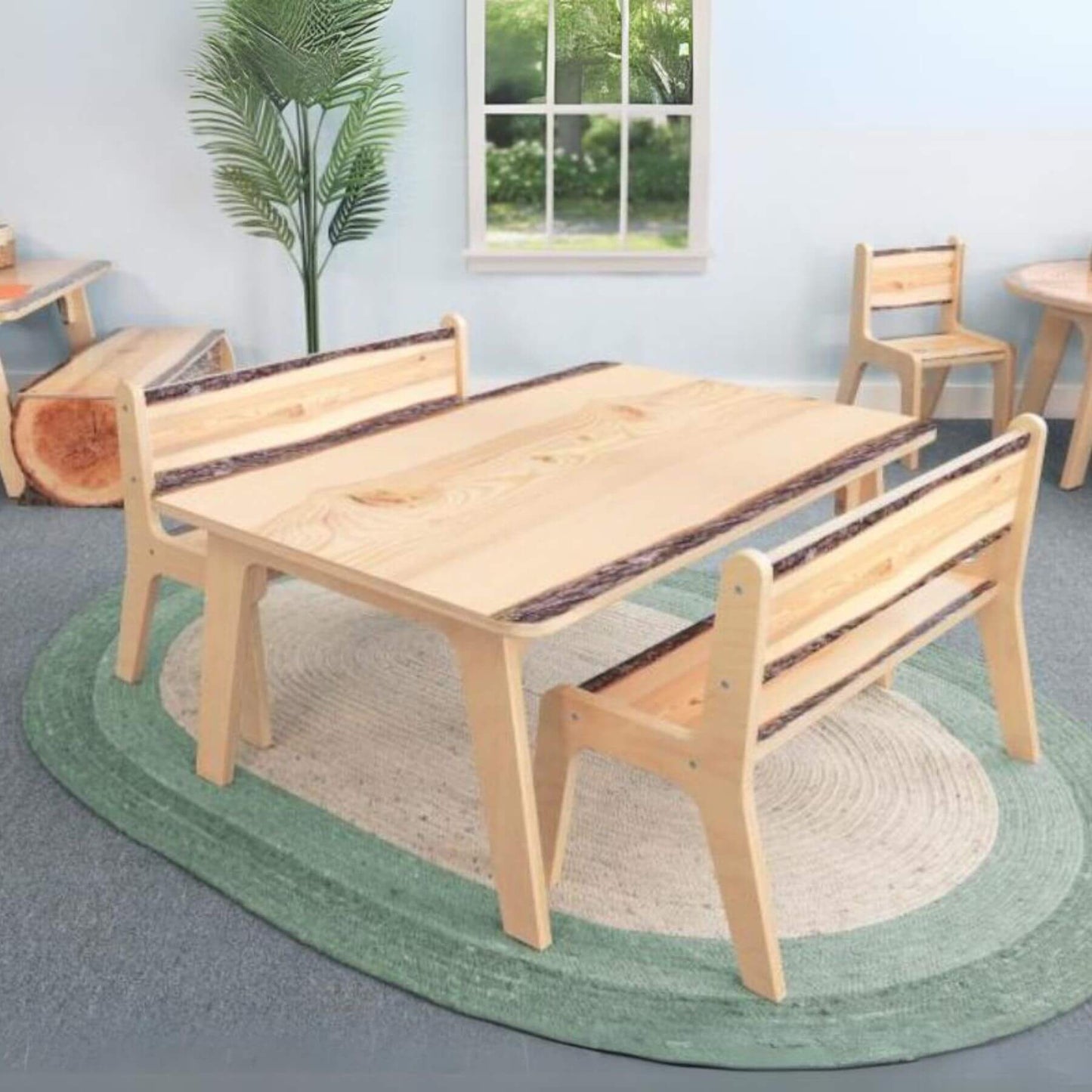 Whitney Brothers Nature View Live Edge Bench 14H - Lifestyle