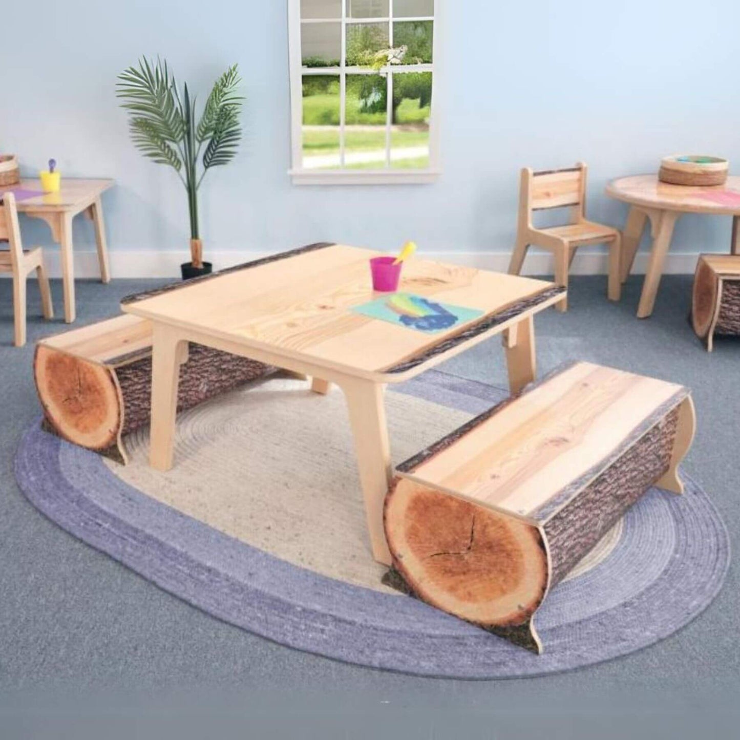 Whitney Brothers Nature View Live Edge Log Bench 12H - Lifestyle