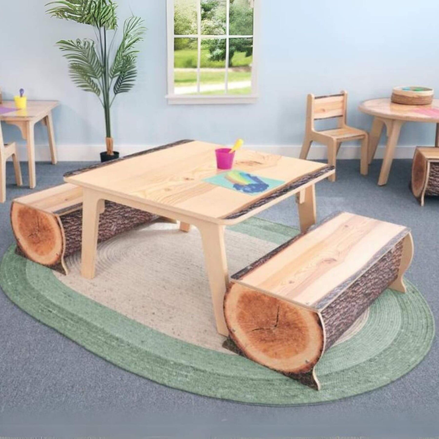 Whitney Brothers Nature View Live Edge Log Bench 14H - Lifestyle