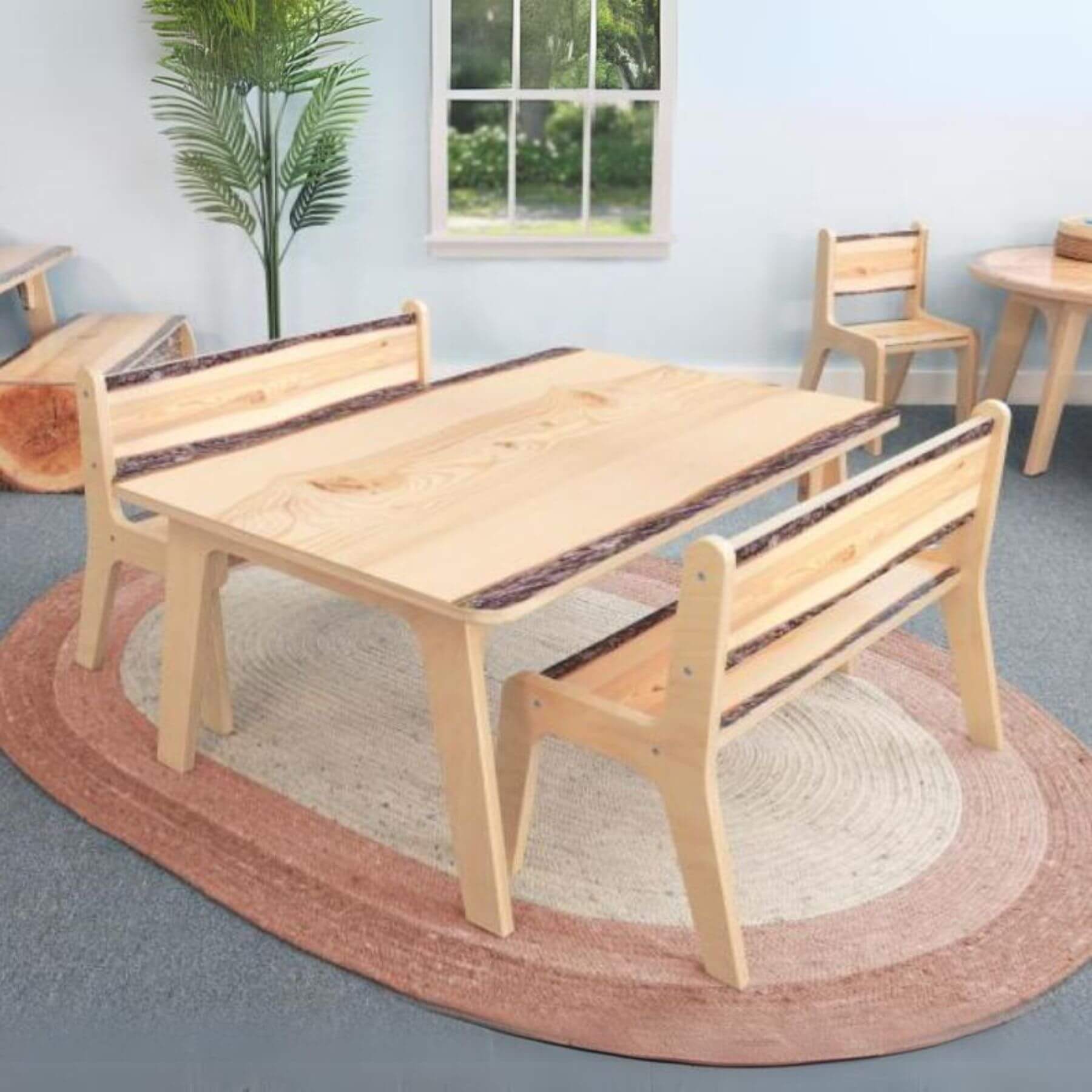 Whitney Brothers Nature View Live Edge Rectangle Table 18H - Lifestyle