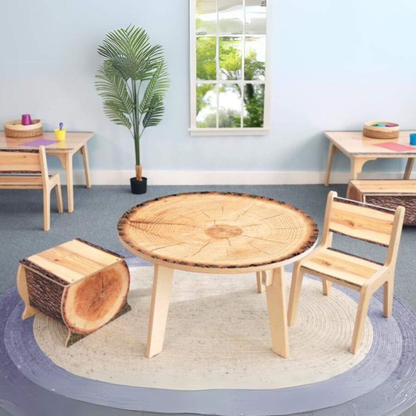 Whitney Brothers Nature View Live Edge Round Table 20H - Lifestyle
