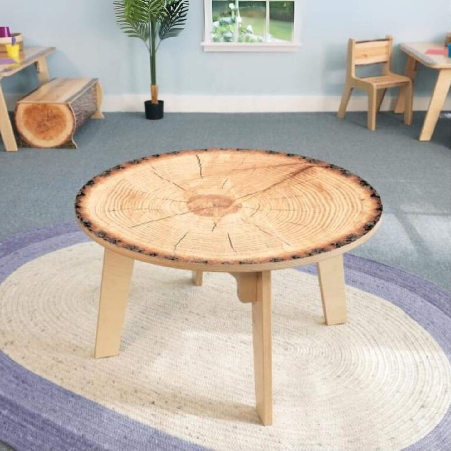 Whitney Brothers Nature View Live Edge Round Table 20H - Lifestyle