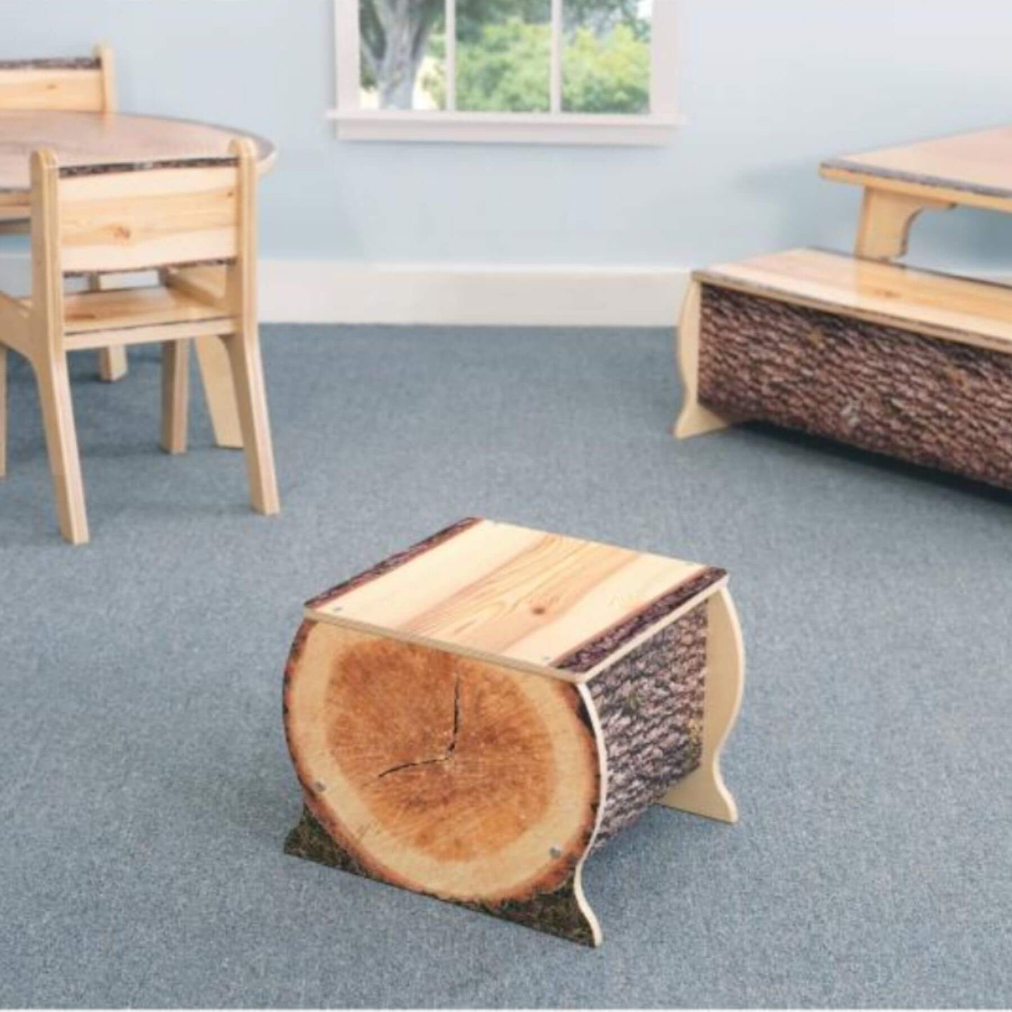 Whitney Brothers Nature View Live Edge Small Log Bench 12H - Lifestyle