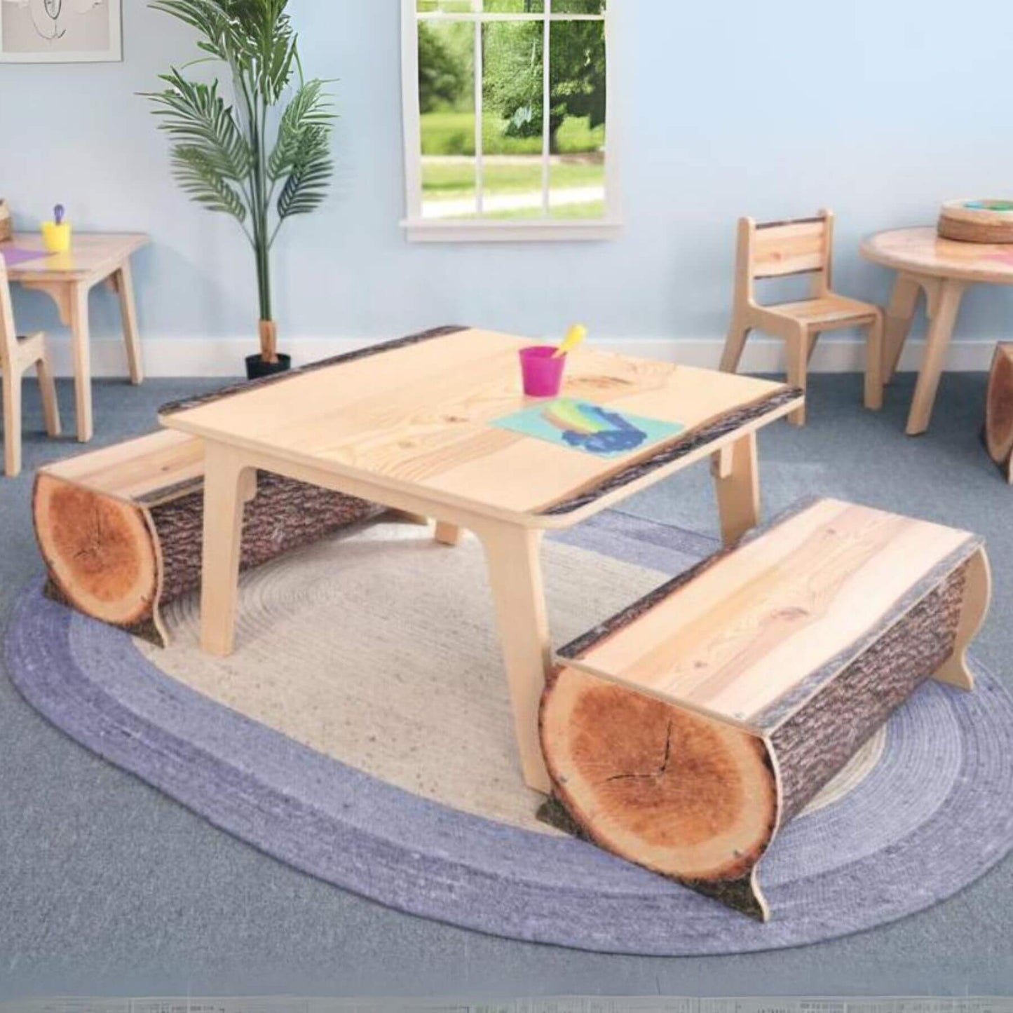 Whitney Brothers Nature View Live Edge Square Table 20H - Lifestyle