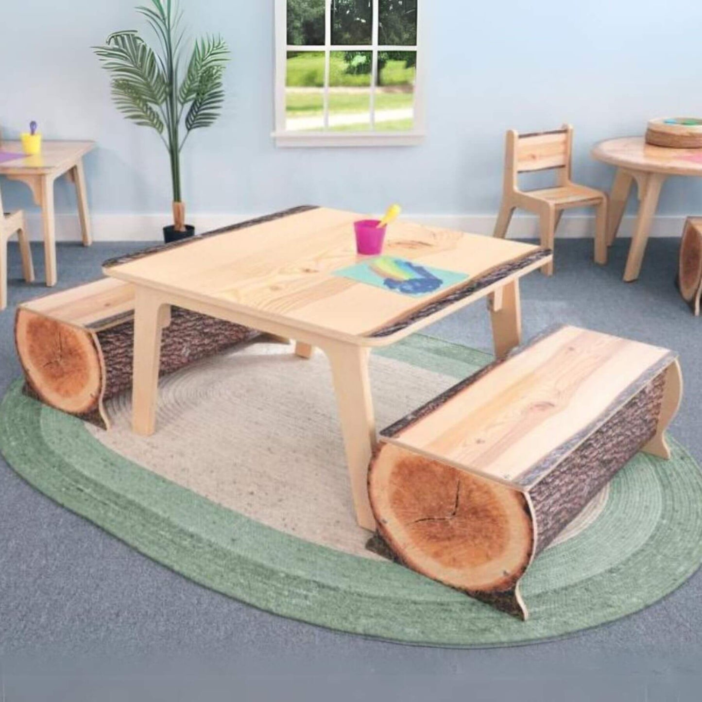 Whitney Brothers Nature View Live Edge Square Table 22H - Lifestyle